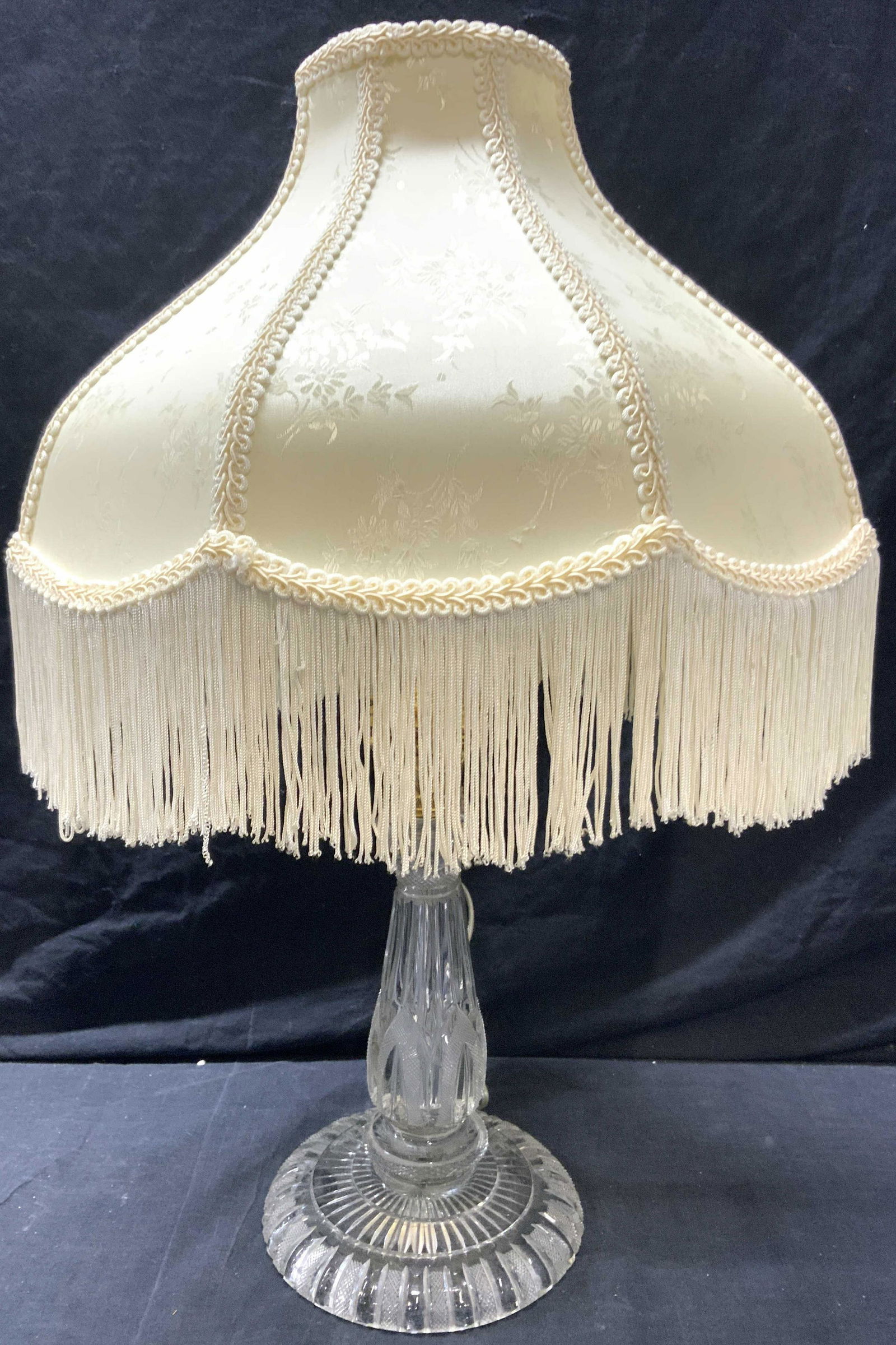 Glass Table Lamp W Tassel Shade (1 of 8)