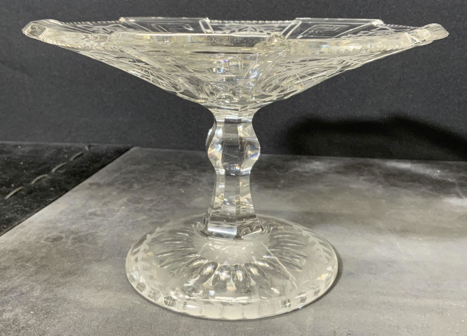 Cut Crystal Pedestal Dish (1 of 5)