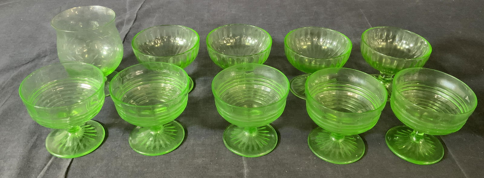 Lot 10 Depression Era Glass Ice Cream Cups (1 of 6)