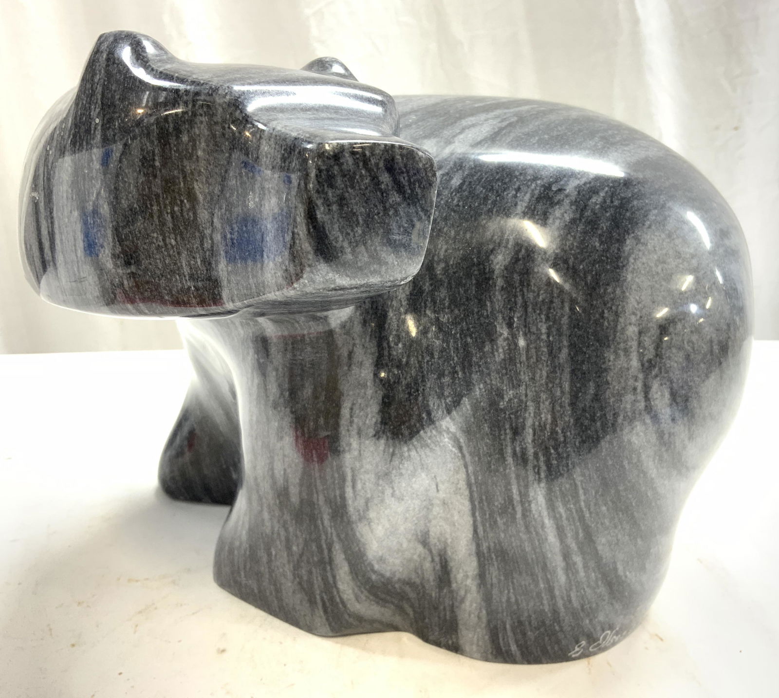 OLSEN Signed Marble Polar Bear Sculpture (1 of 9)