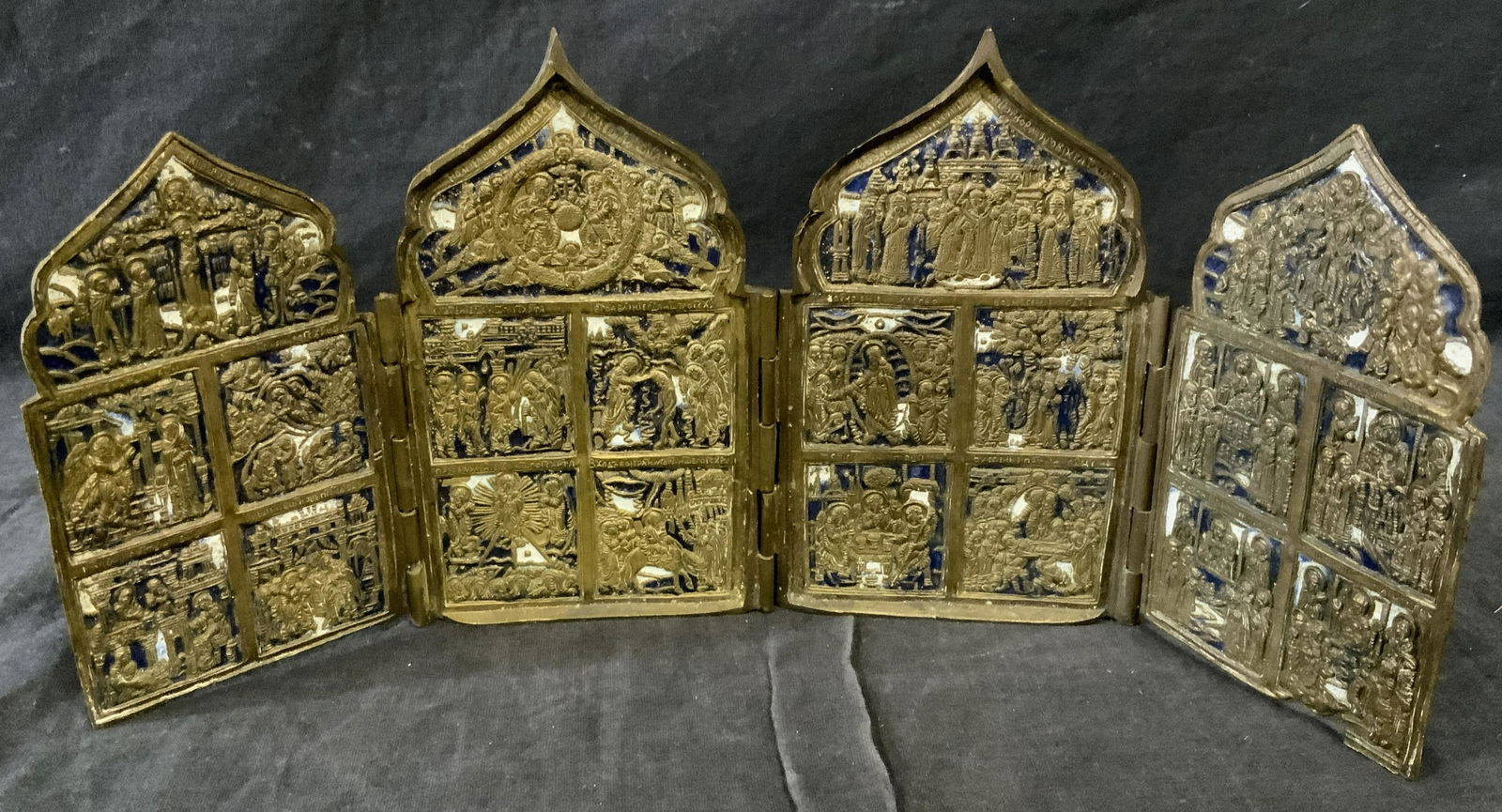 Russian Brass Polyptych Travelers Iconostasis (1 of 7)