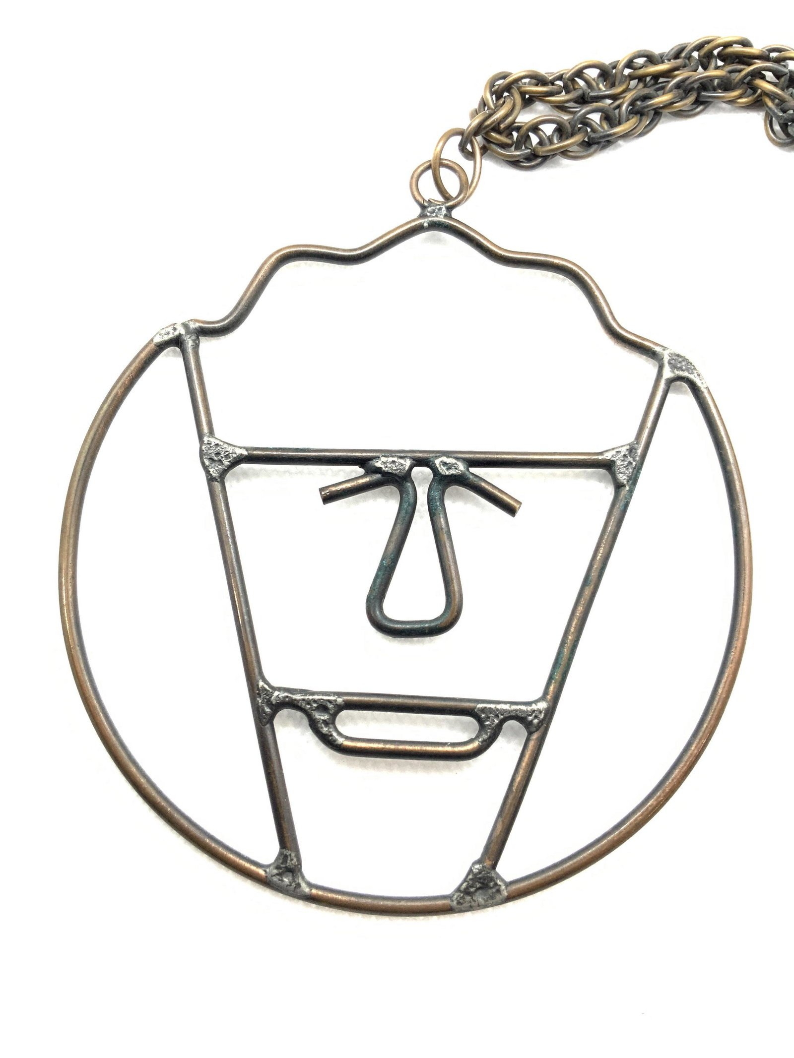 Hand Crafted LG Face Pendant Necklace (1 of 5)