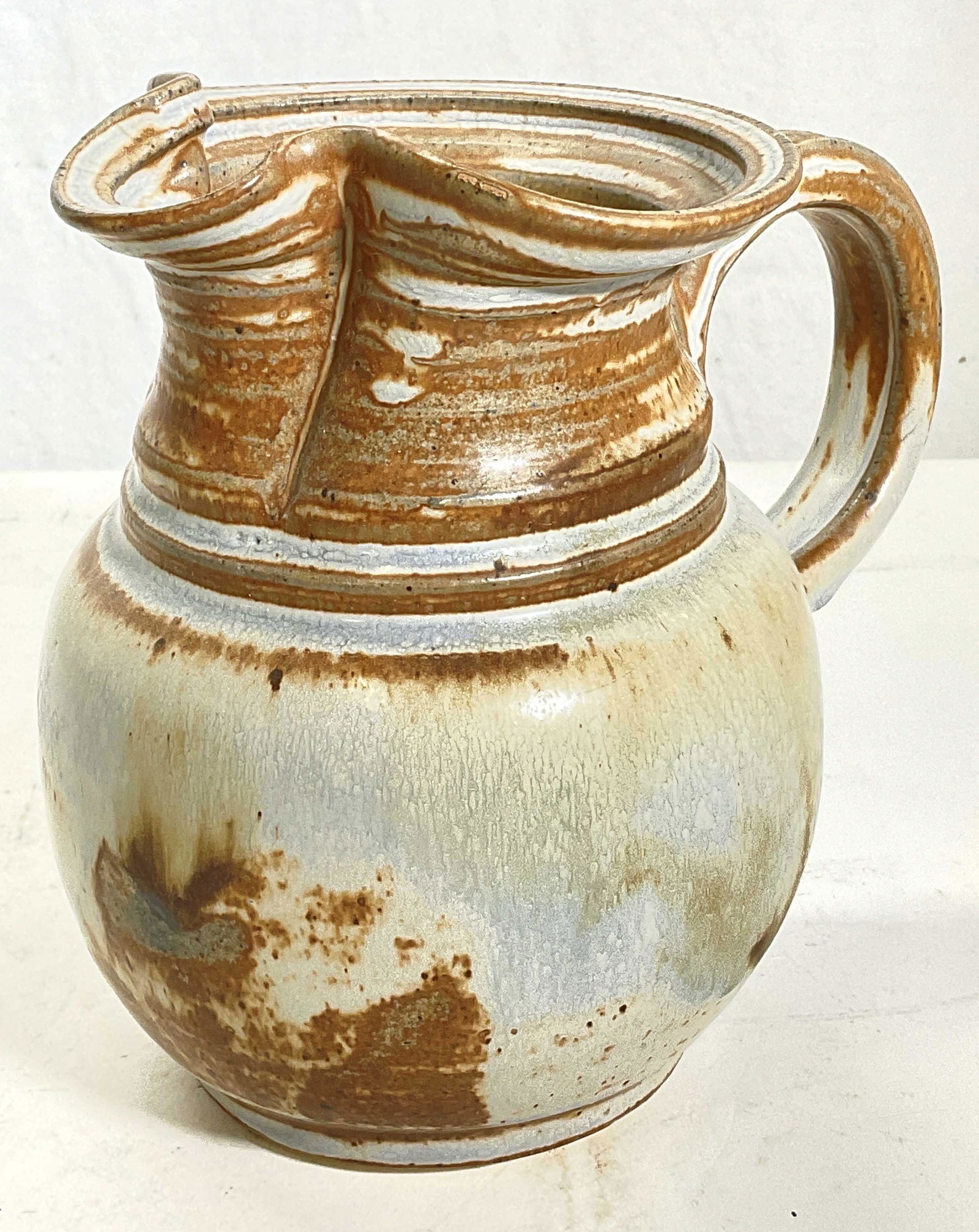 SIGNED Ceramic Earth Toned Pitcher (1 of 5)