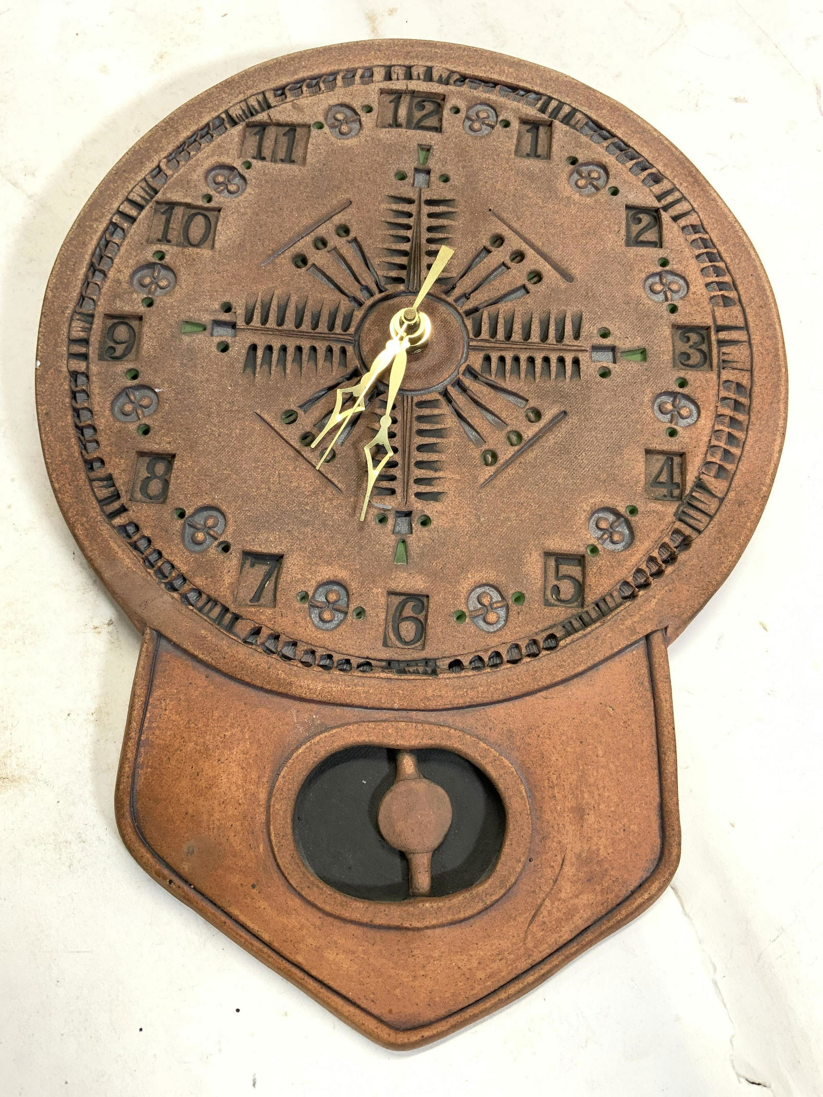 HARING Signed Hand Crafted Ceramic Wall Clock (1 of 8)