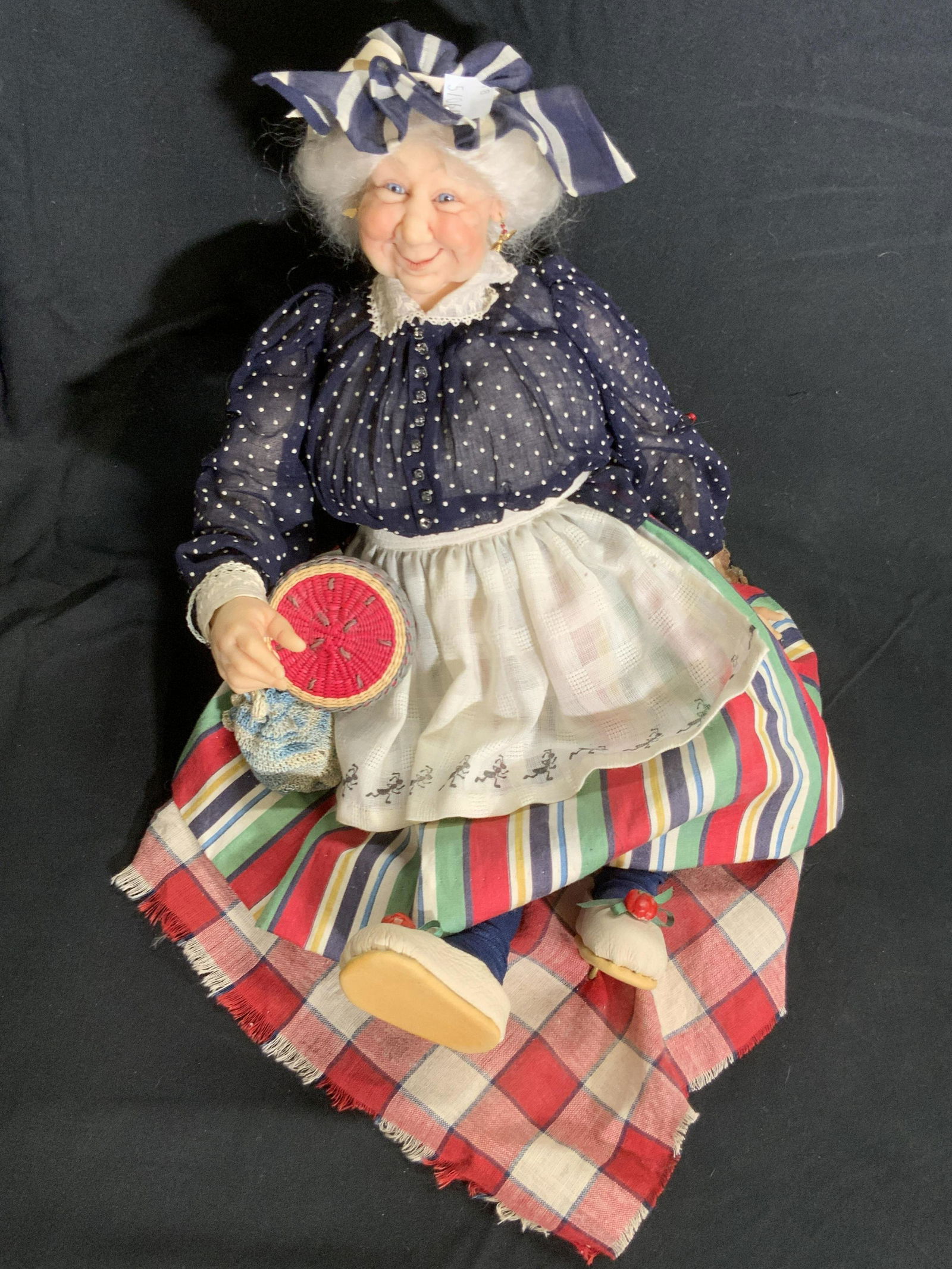 Resinous Handcrafted Granny Doll W/ Stand (1 of 11)