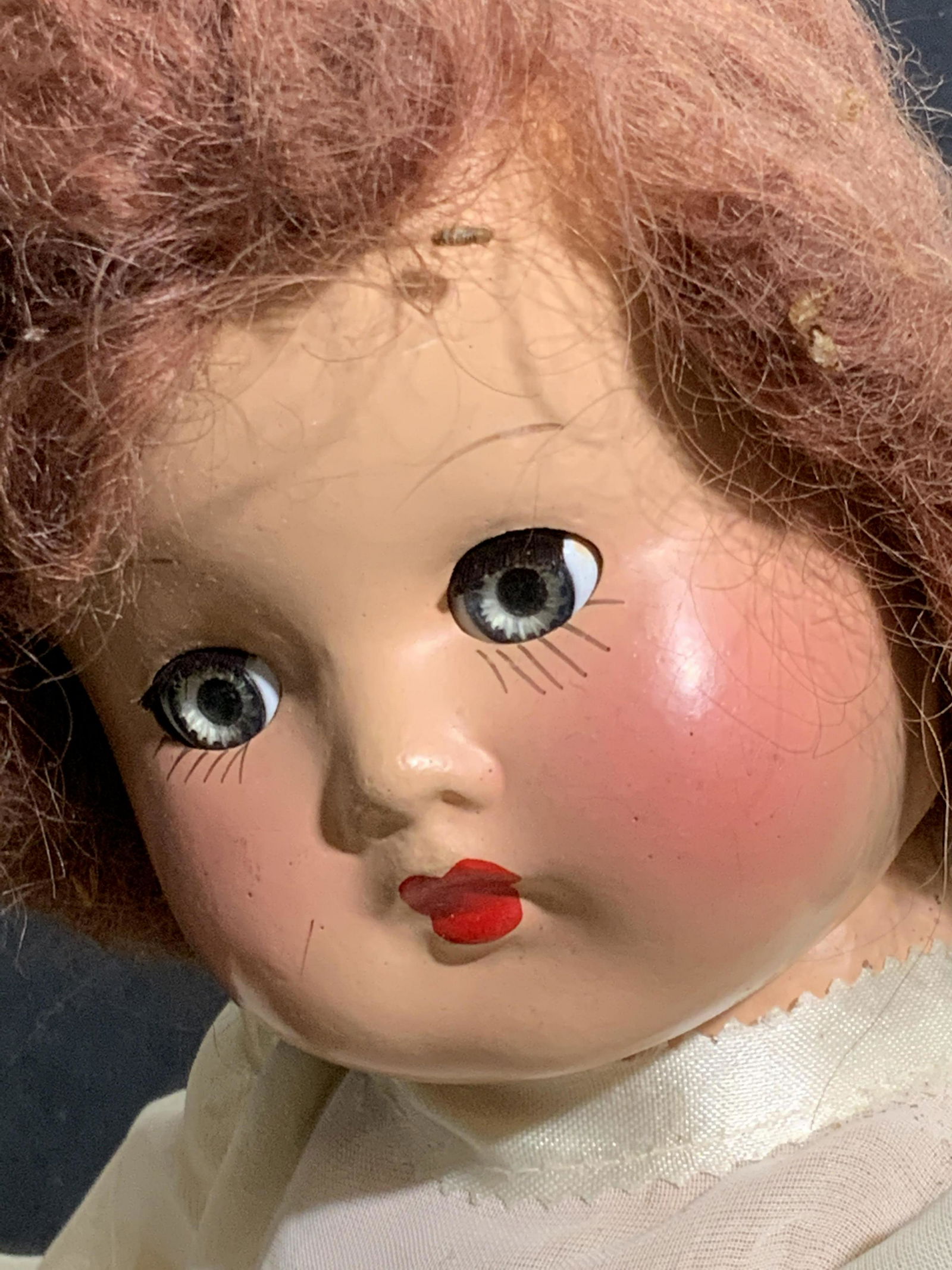 Vintage Hand Painted Composite Doll W/ Stand (1 of 13)