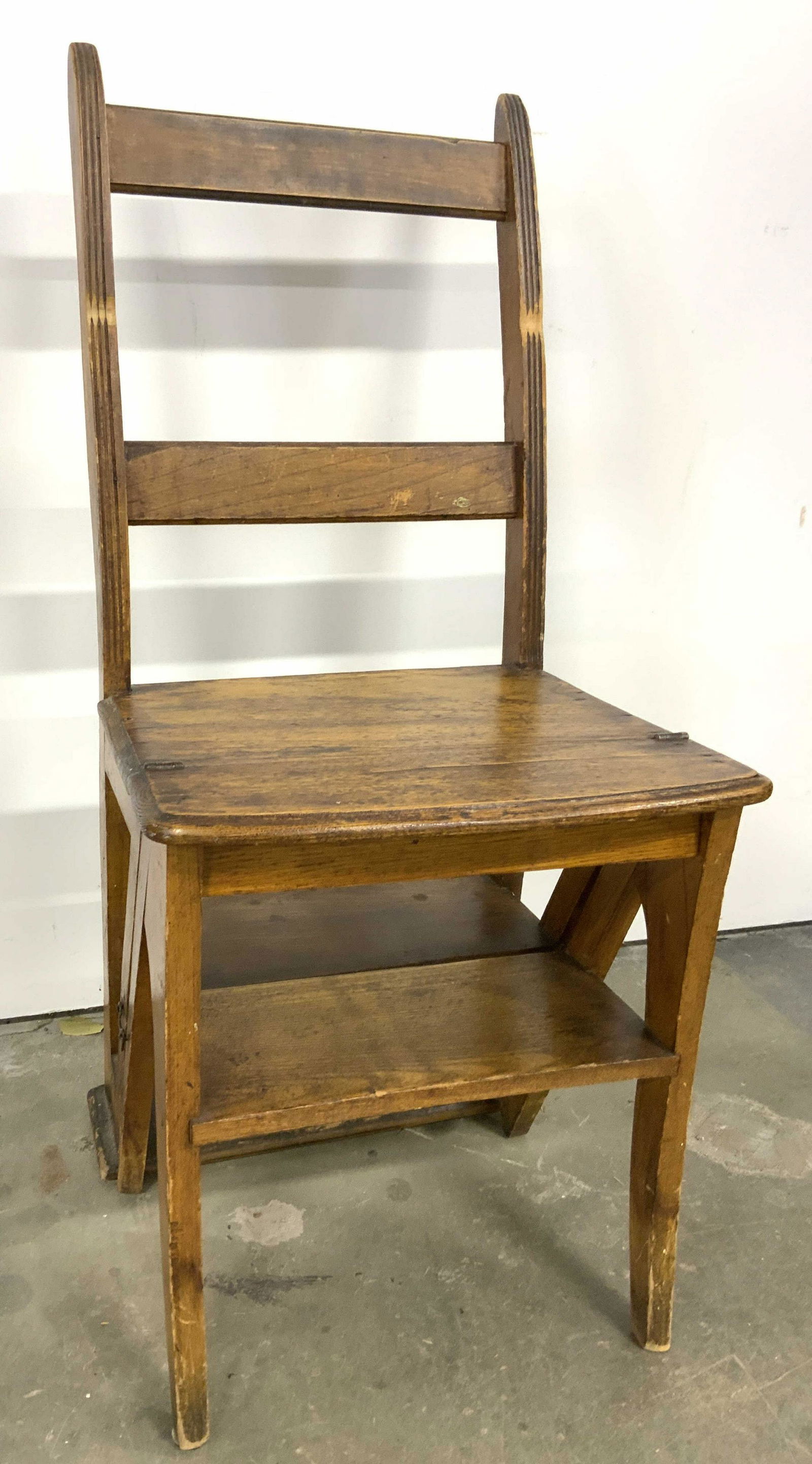 Vintage Carved Wooden Chair Step Stool (1 of 8)