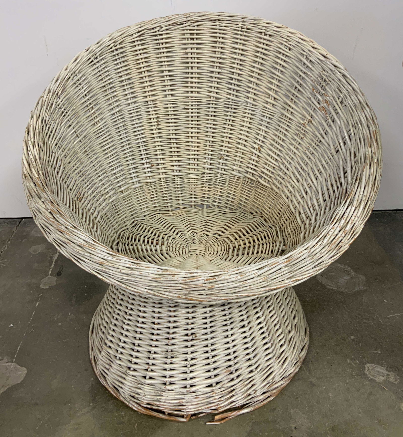 Vintage White Wicker Childrens Basket Chair (1 of 9)