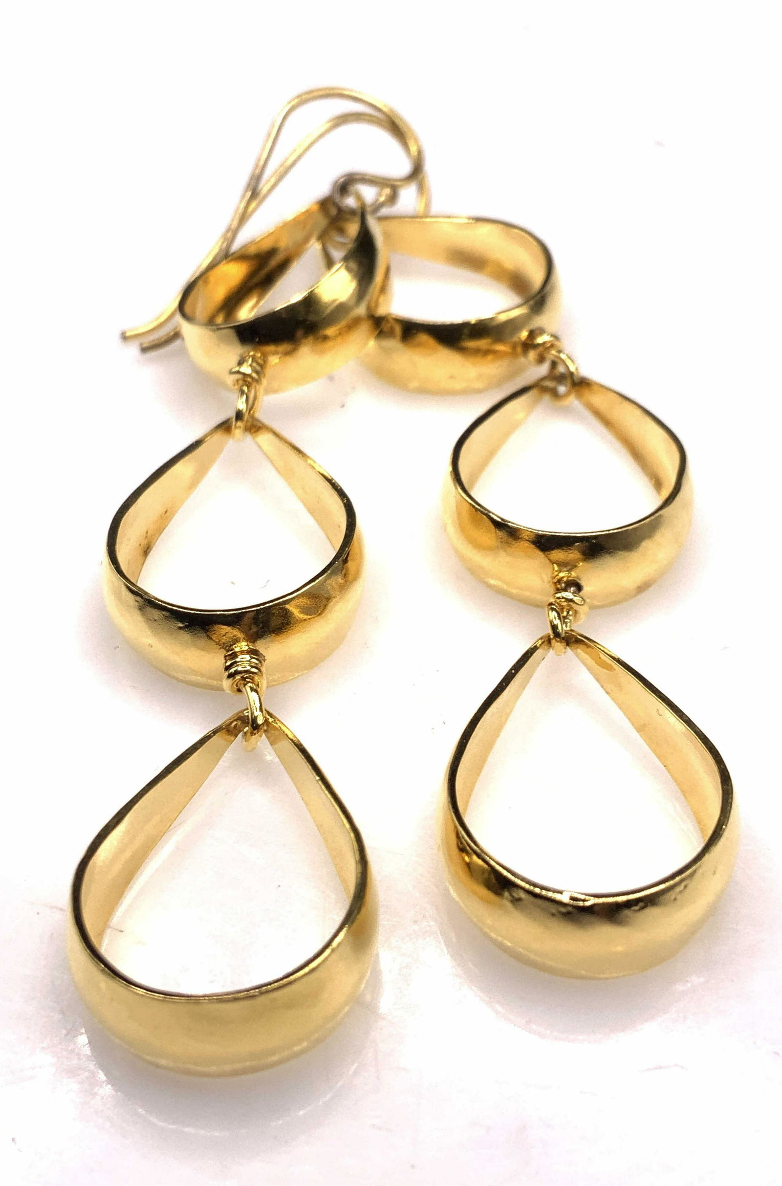 Hallmarked Sterling Silver Vermeil Dangle Earrings (1 of 5)