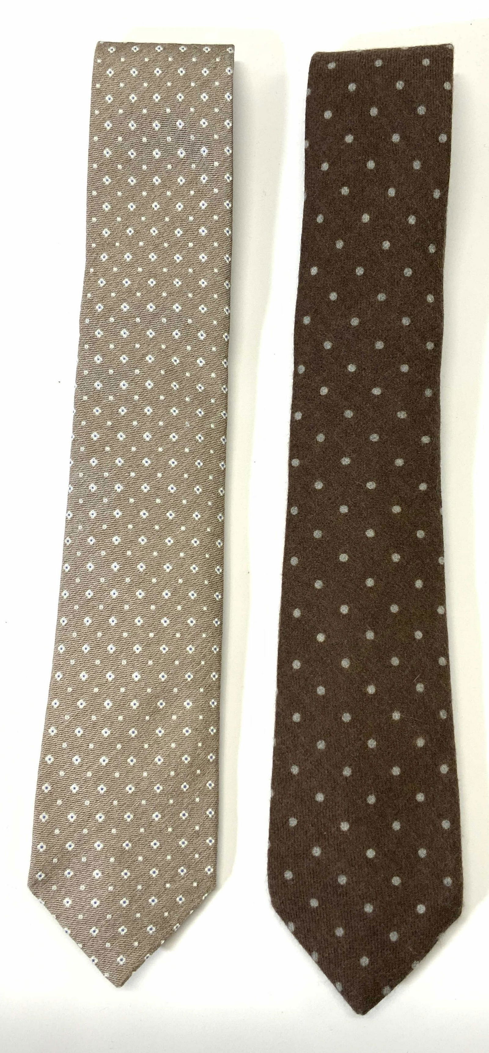 Lot 2 LUIGI BORRELLI Brown, Beige Ties ITALY (1 of 6)