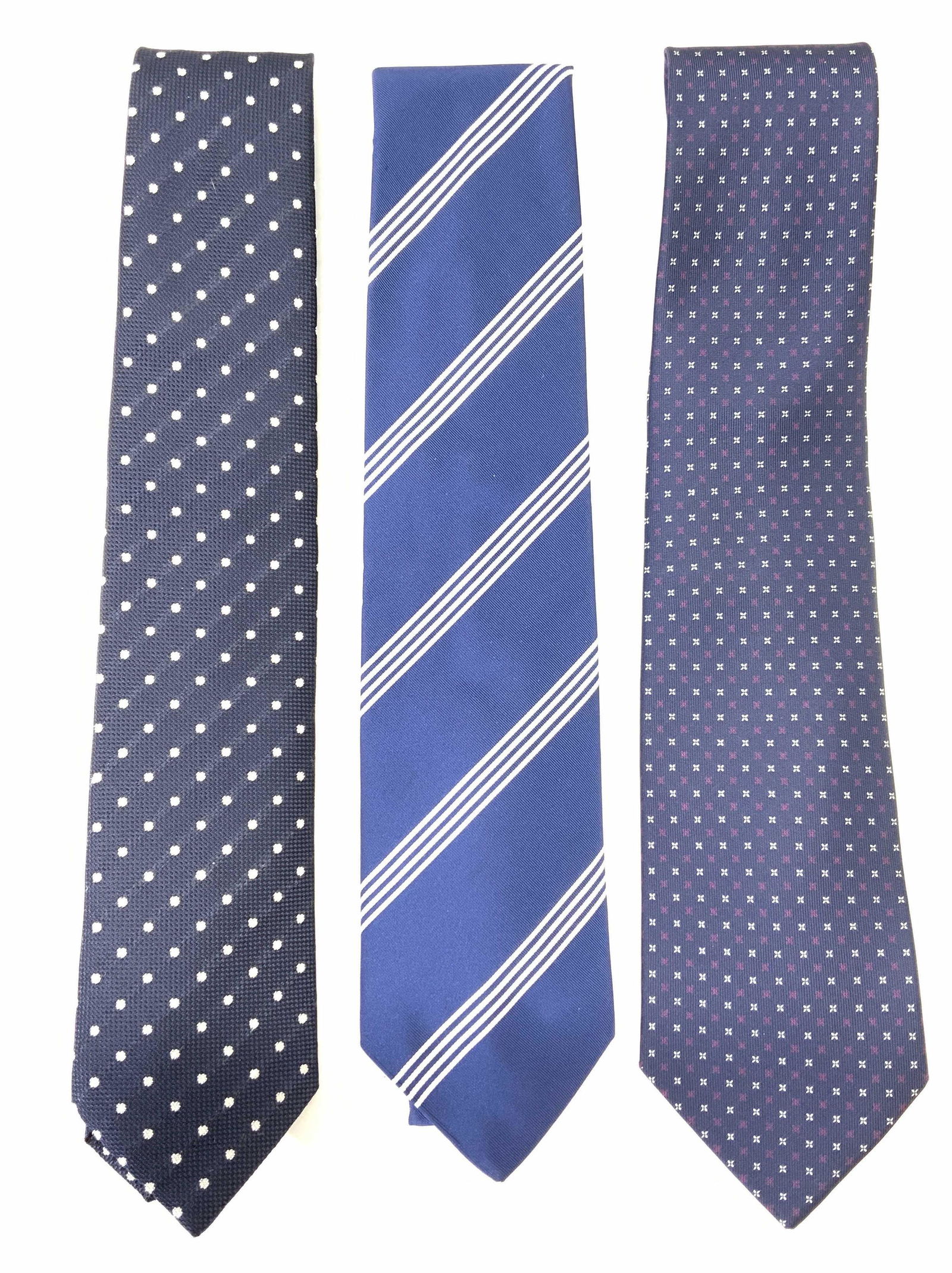 Lot 3 Designer Italian Ties, Blue Silk (1 of 7)