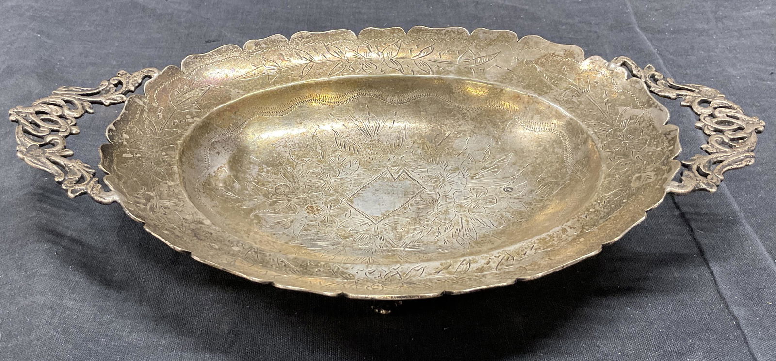 Handled Silver Plated Dish (1 of 6)