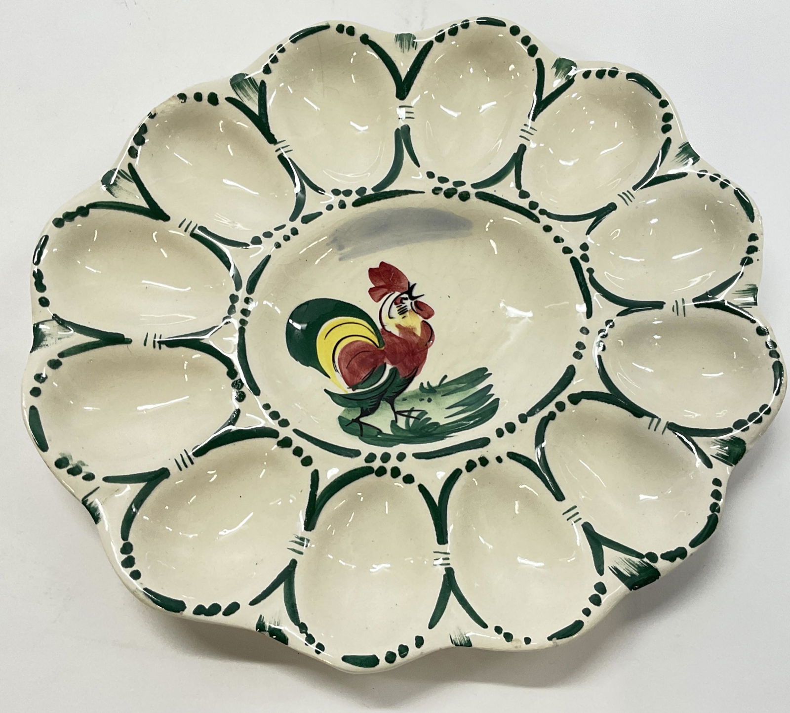 Devil Egg Porcelain Hand Painted Dish, Italy (1 of 5)