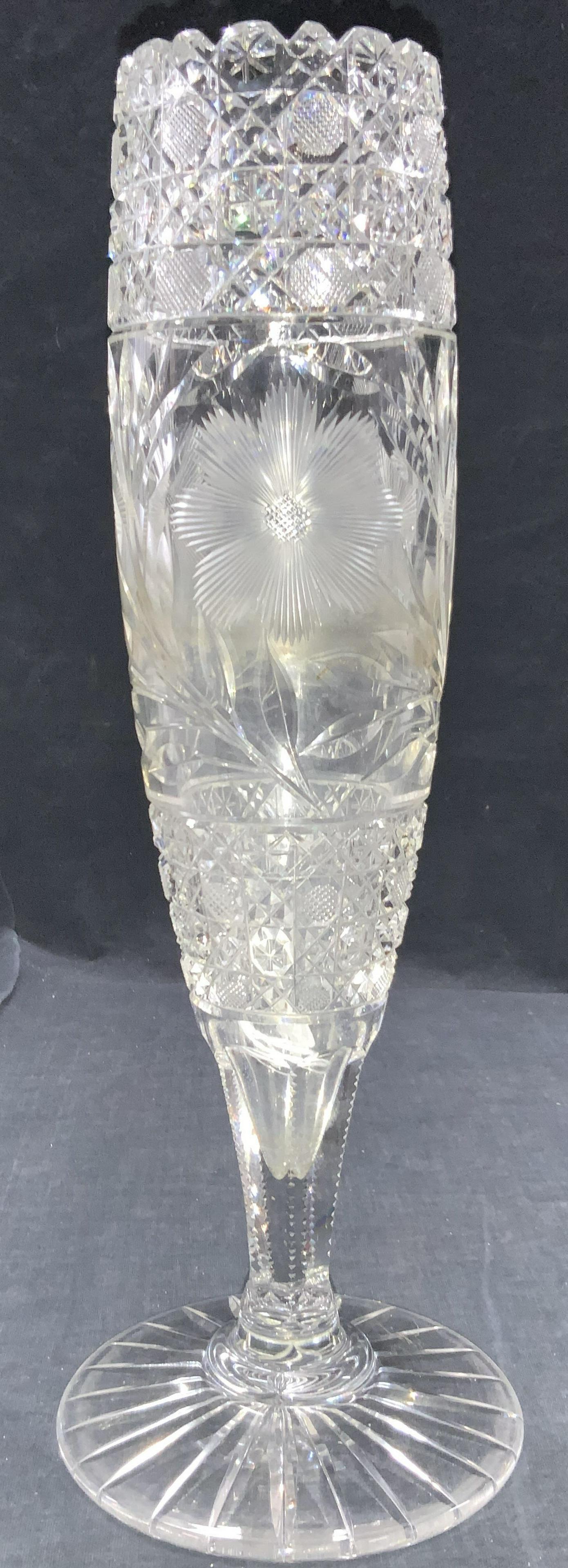 Vintage Cut Floral Footed Vessel (1 of 8)