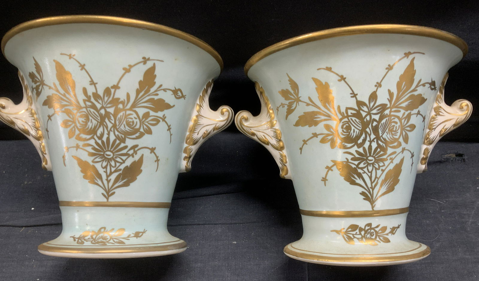 Pair Signed Hand Painted Early Porcelain Cache Pot (1 of 8)
