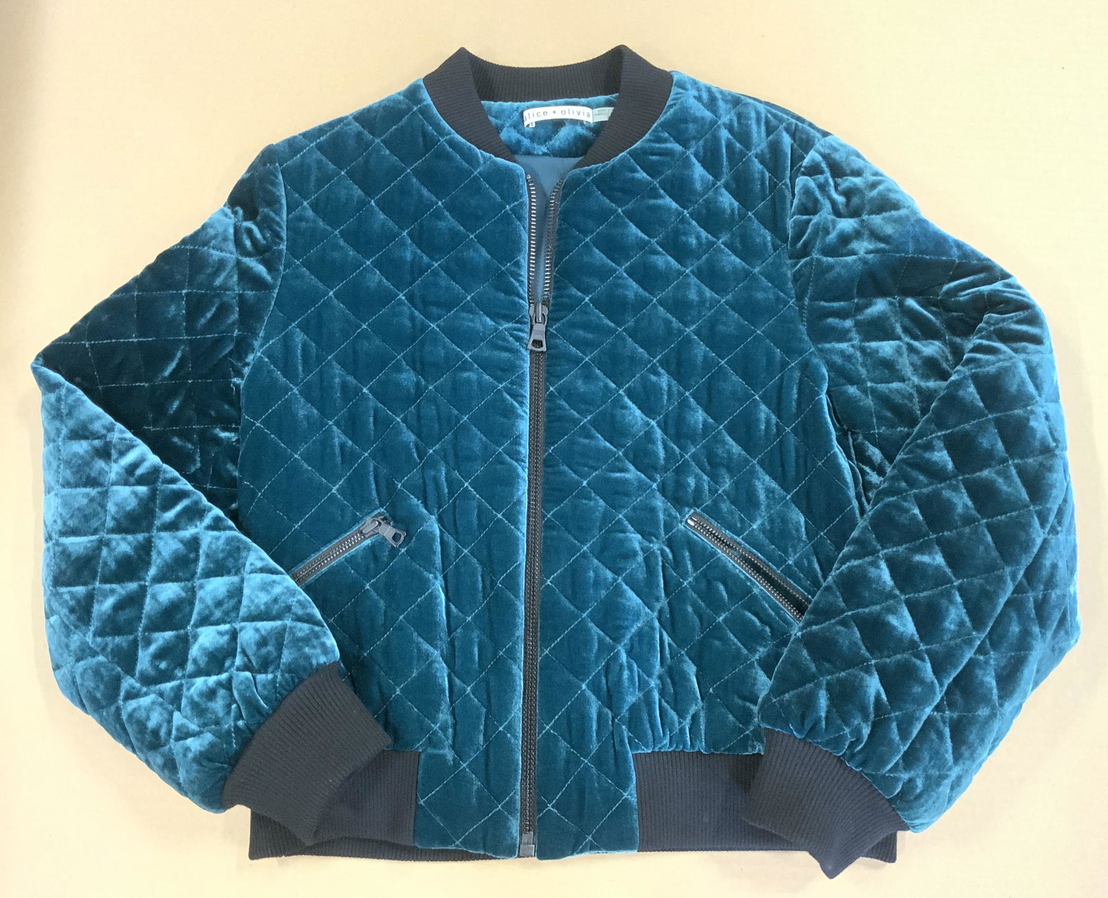 ALICE + OLIVIA Sea Green Bomber Jacket (1 of 9)