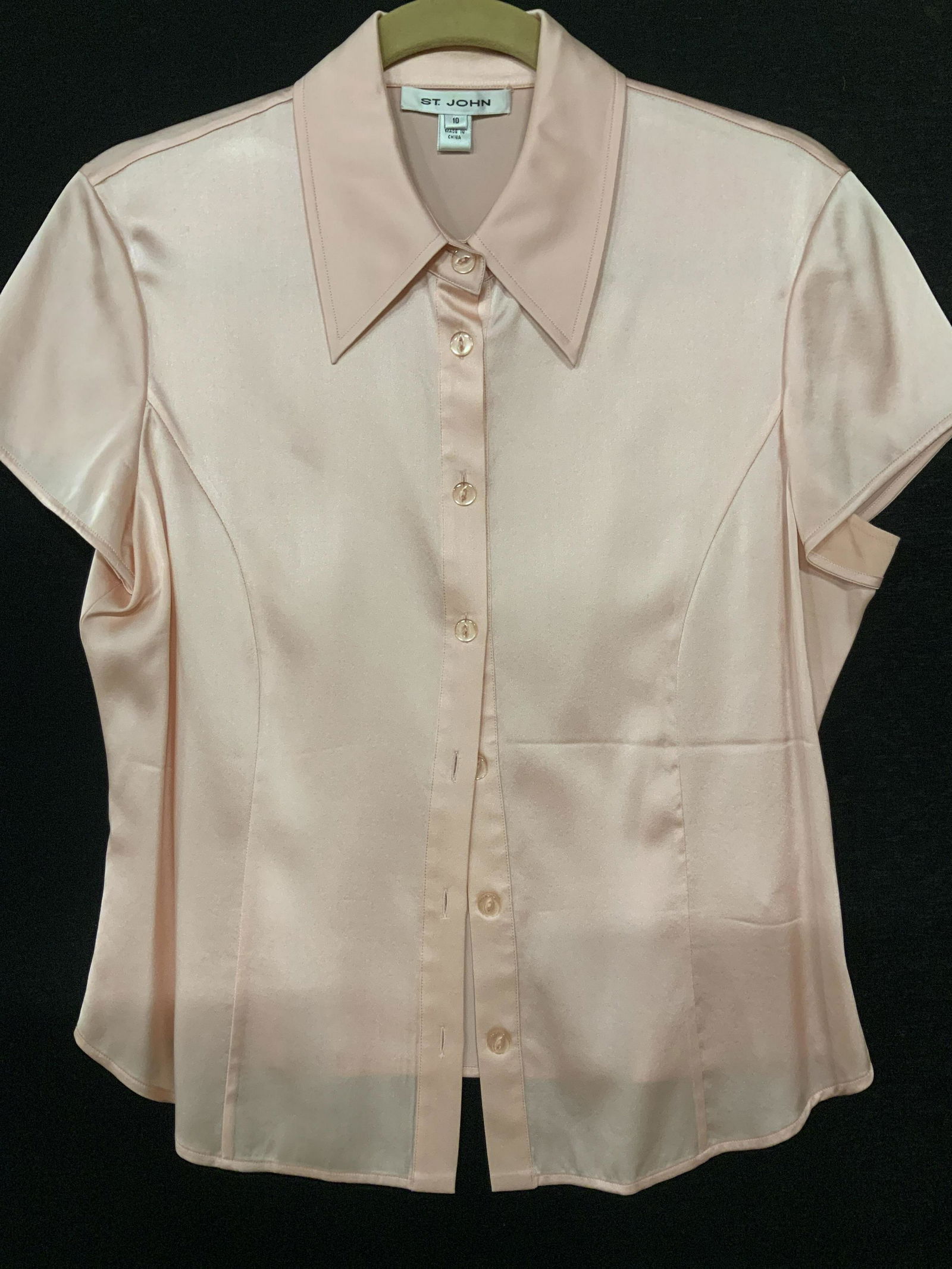 St John Silk Short Sleeve Button Up Blouse (1 of 6)