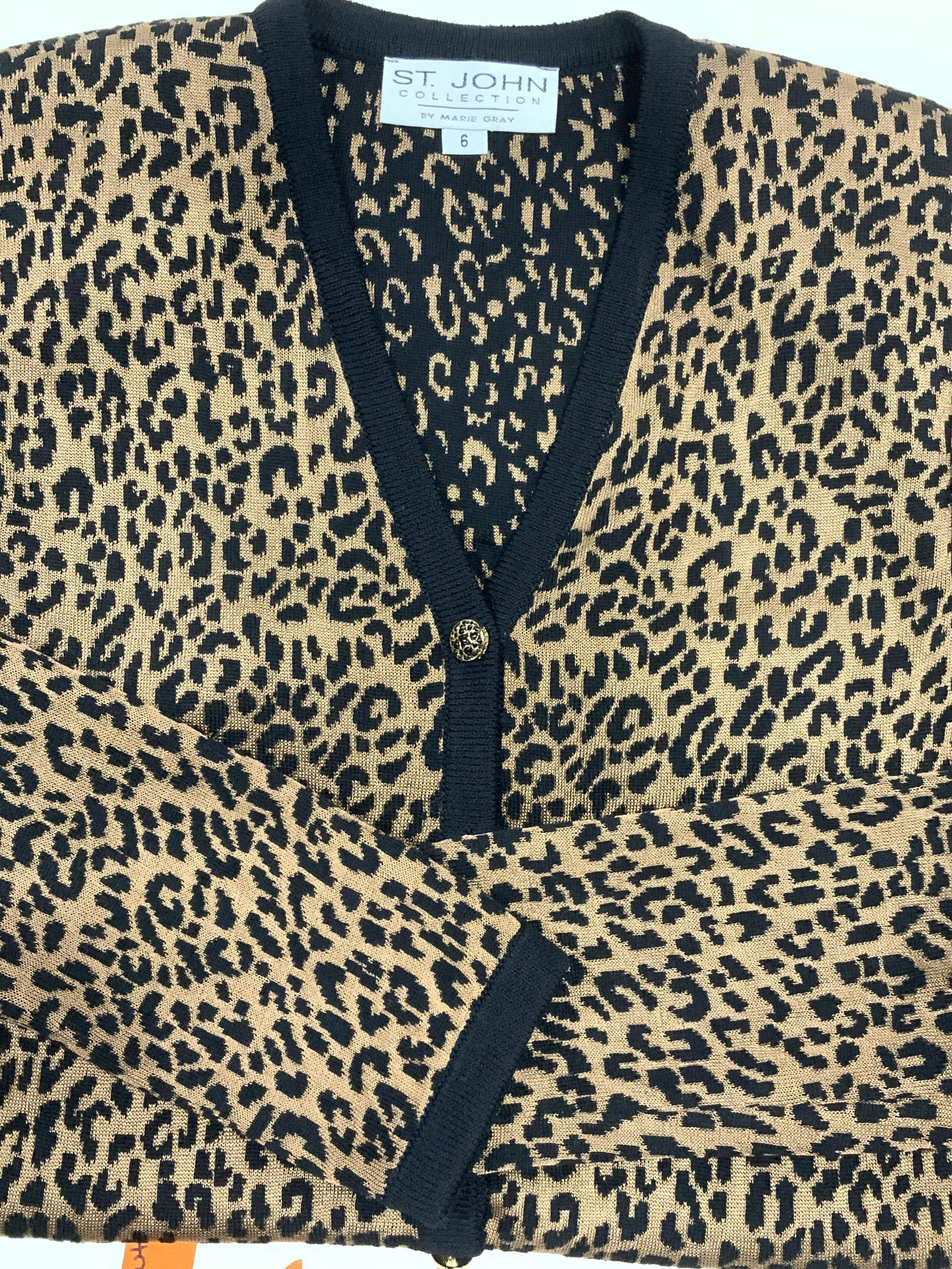 ST JOHN ANIMAL PRINT BUTTON DOWN CARDIGAN (1 of 7)