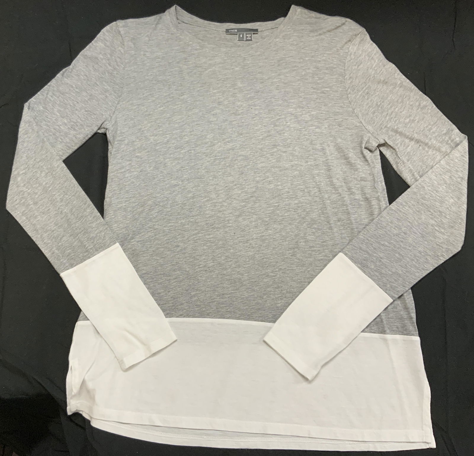 VINCE Pima Cotton Blend Color Block Top (1 of 6)