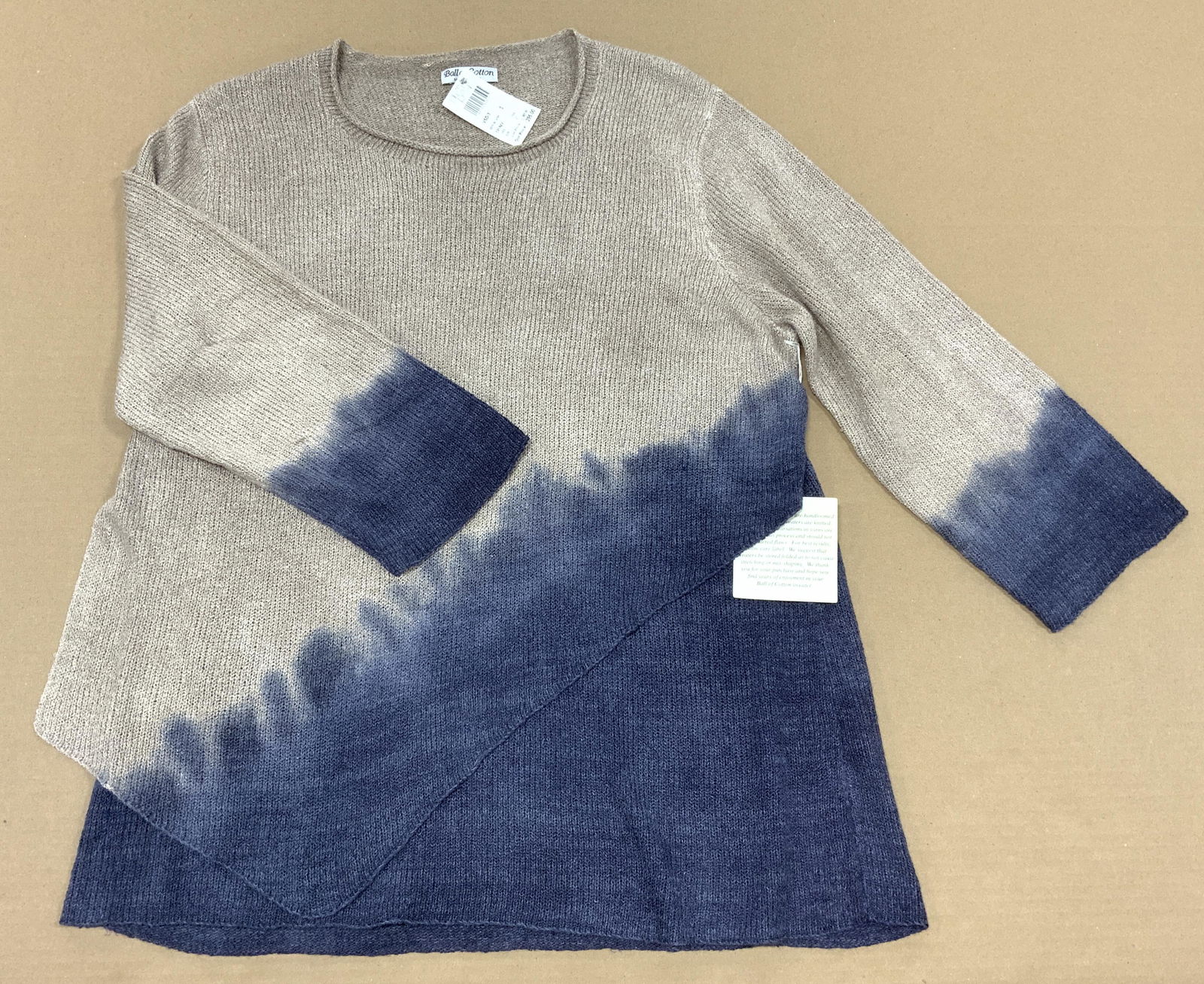 BALL OF COTTON Tie Dye Double Layer Knit Top NWT (1 of 7)