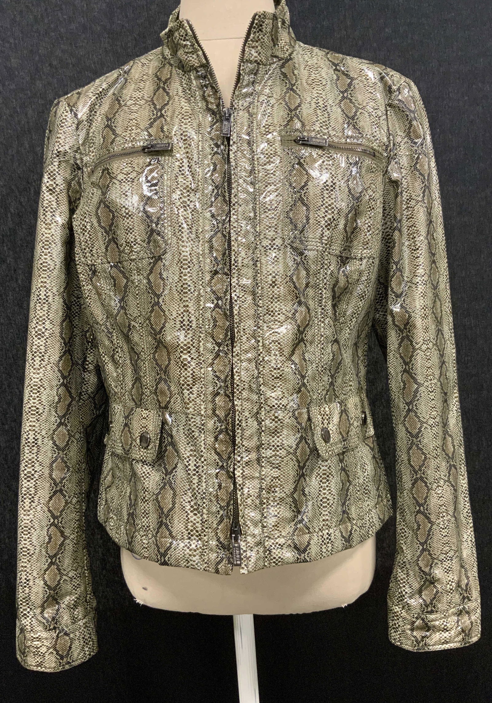 ARMANI COLLEZIONI Patent Snakeskin Style Jacket (1 of 9)