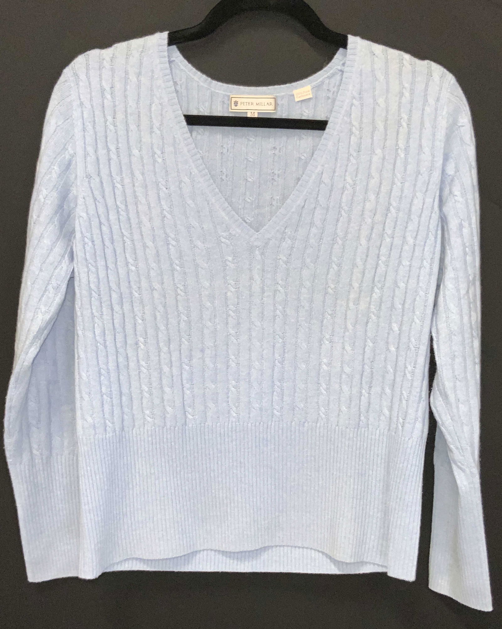 PETER MILLAR Blue V-Neck Cashmere Sweater (1 of 9)