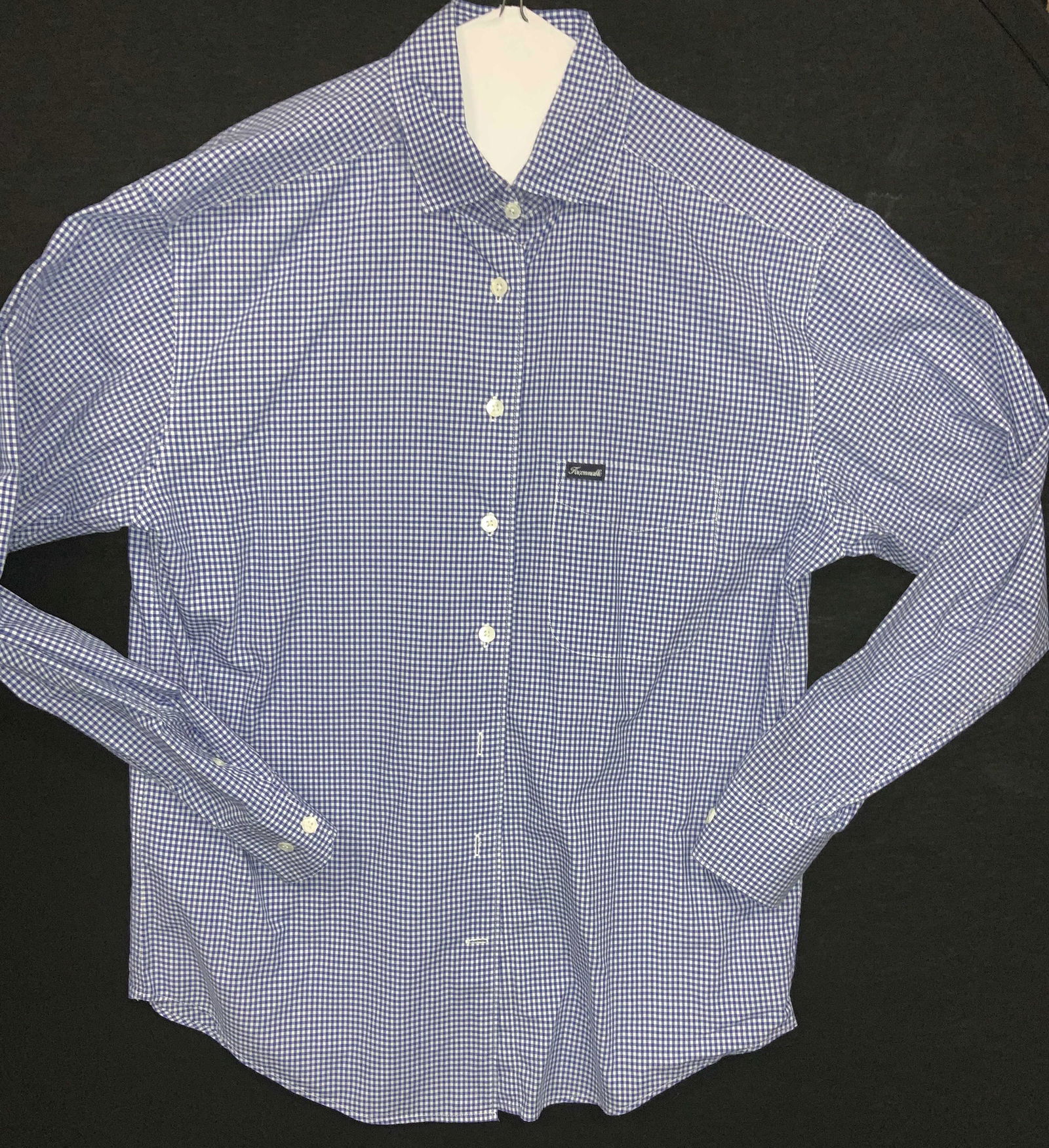 Faconnable Blue & White Cotton Gingham Shirt, FR (1 of 7)