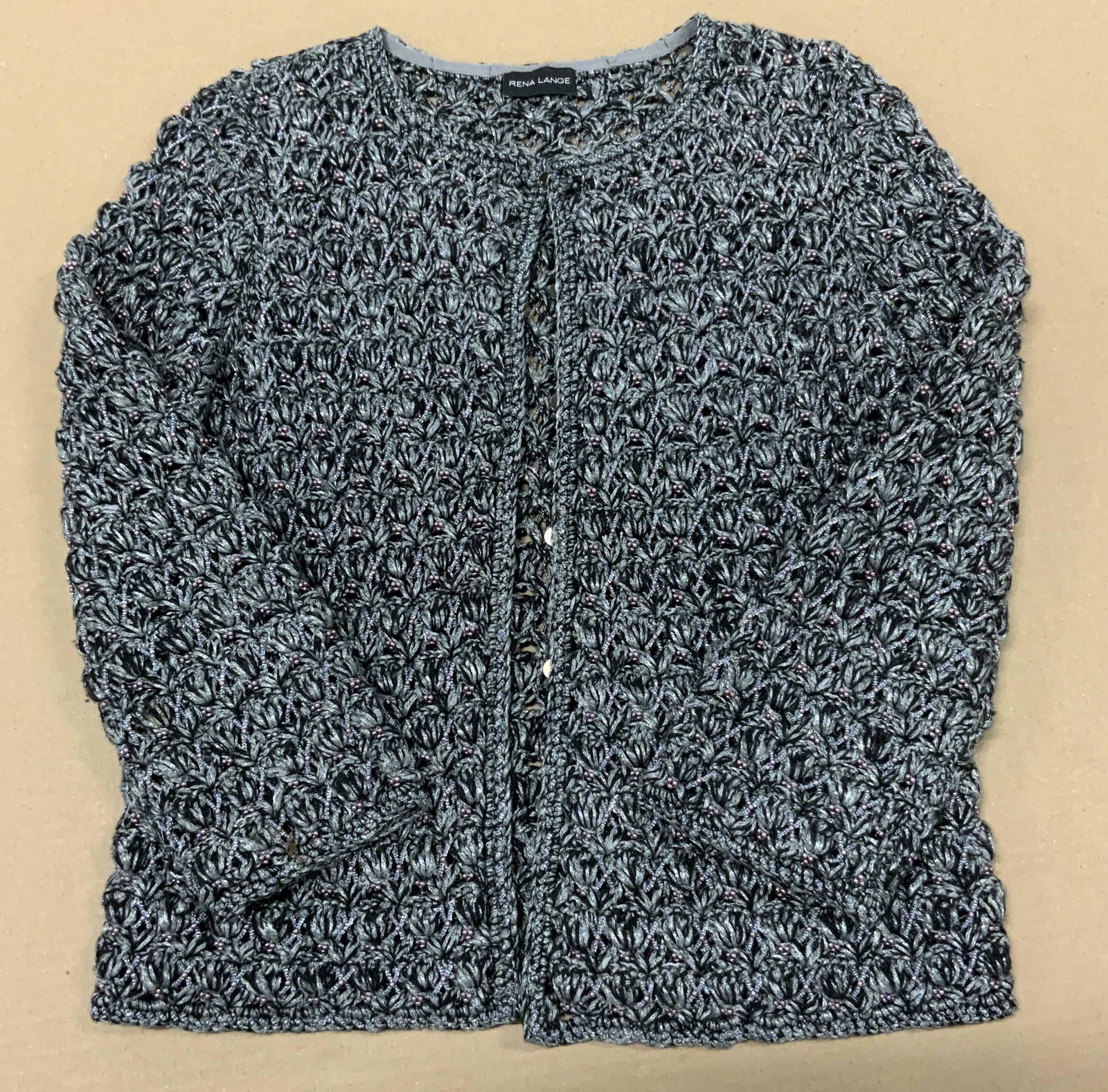 RENA LANGE Metallic Woven & Beaded Cardigan (1 of 4)