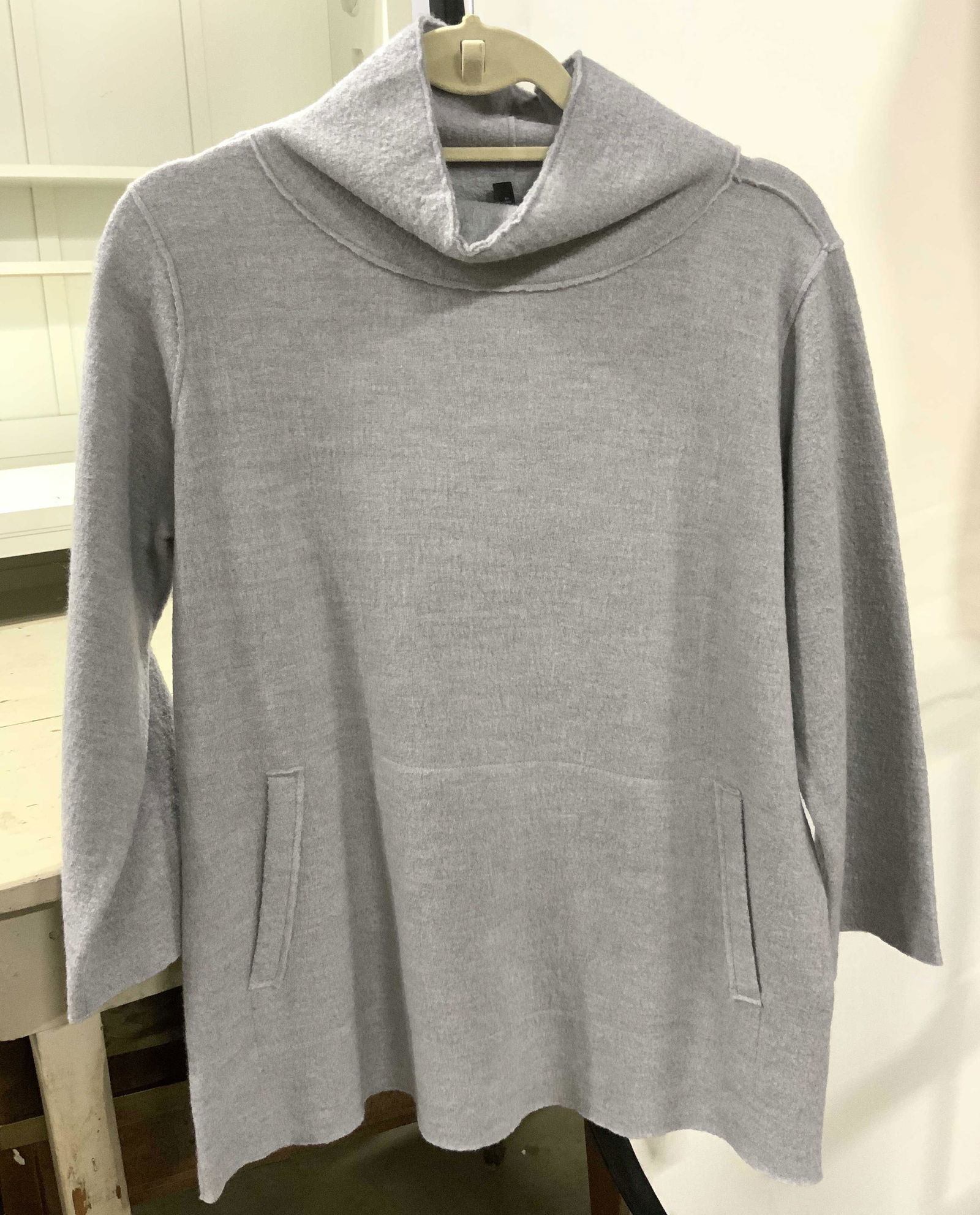 EILEEN FISHER Grey Wool Turtleneck Sweater (1 of 7)