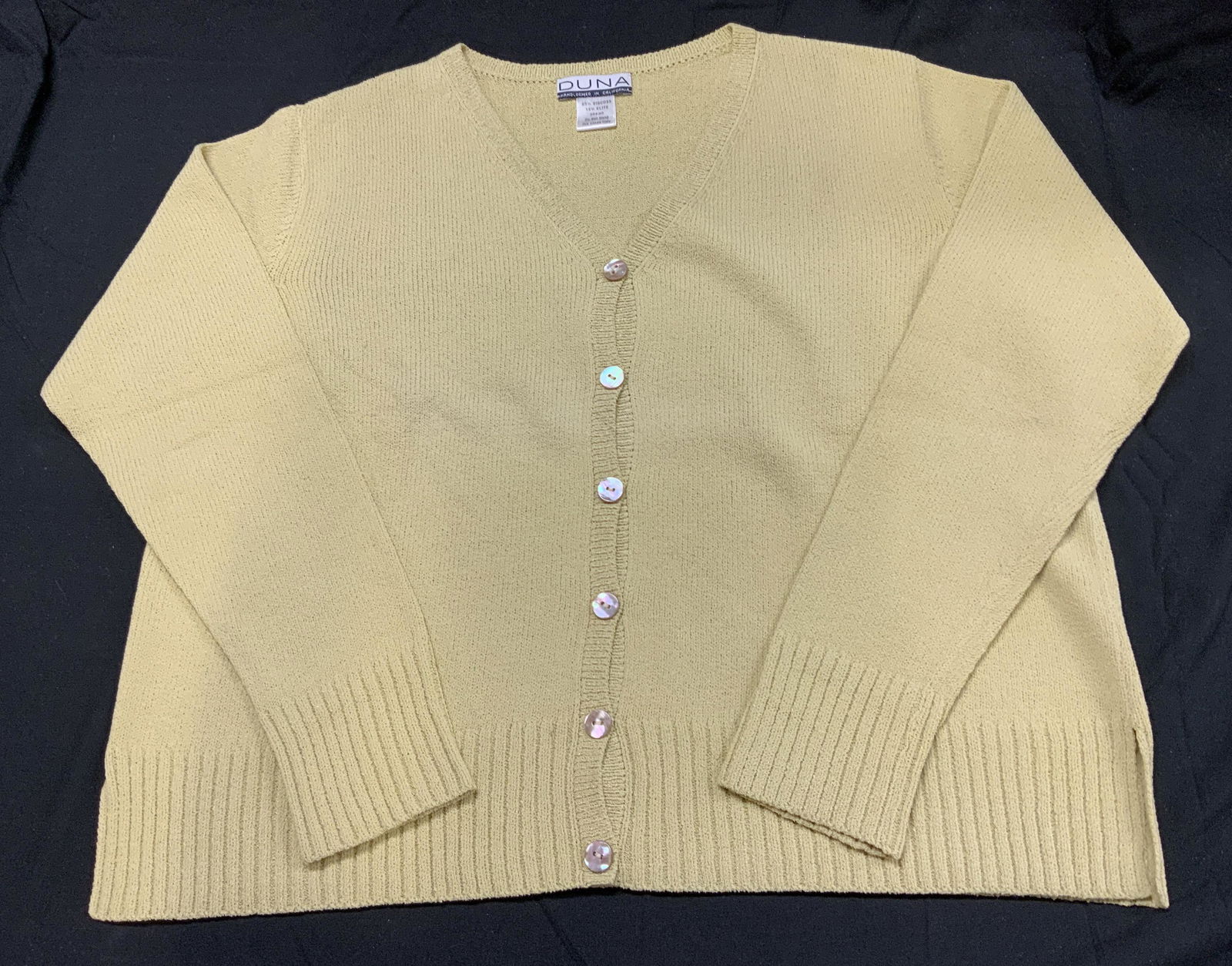 DUNA Hand Loomed Saffron Button Up Cardigan (1 of 6)