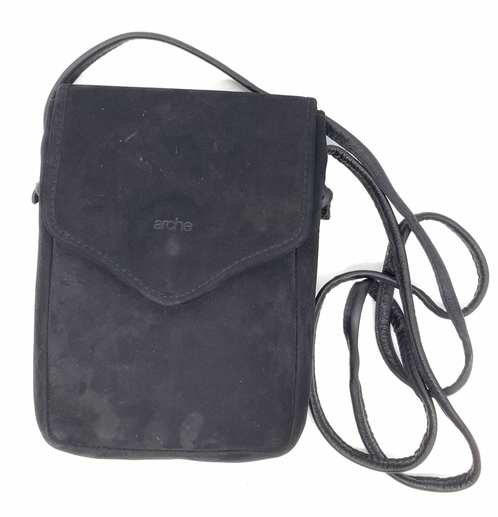 ARCHE Black Suede/Leather Crossbody Bag FRANCE (1 of 7)