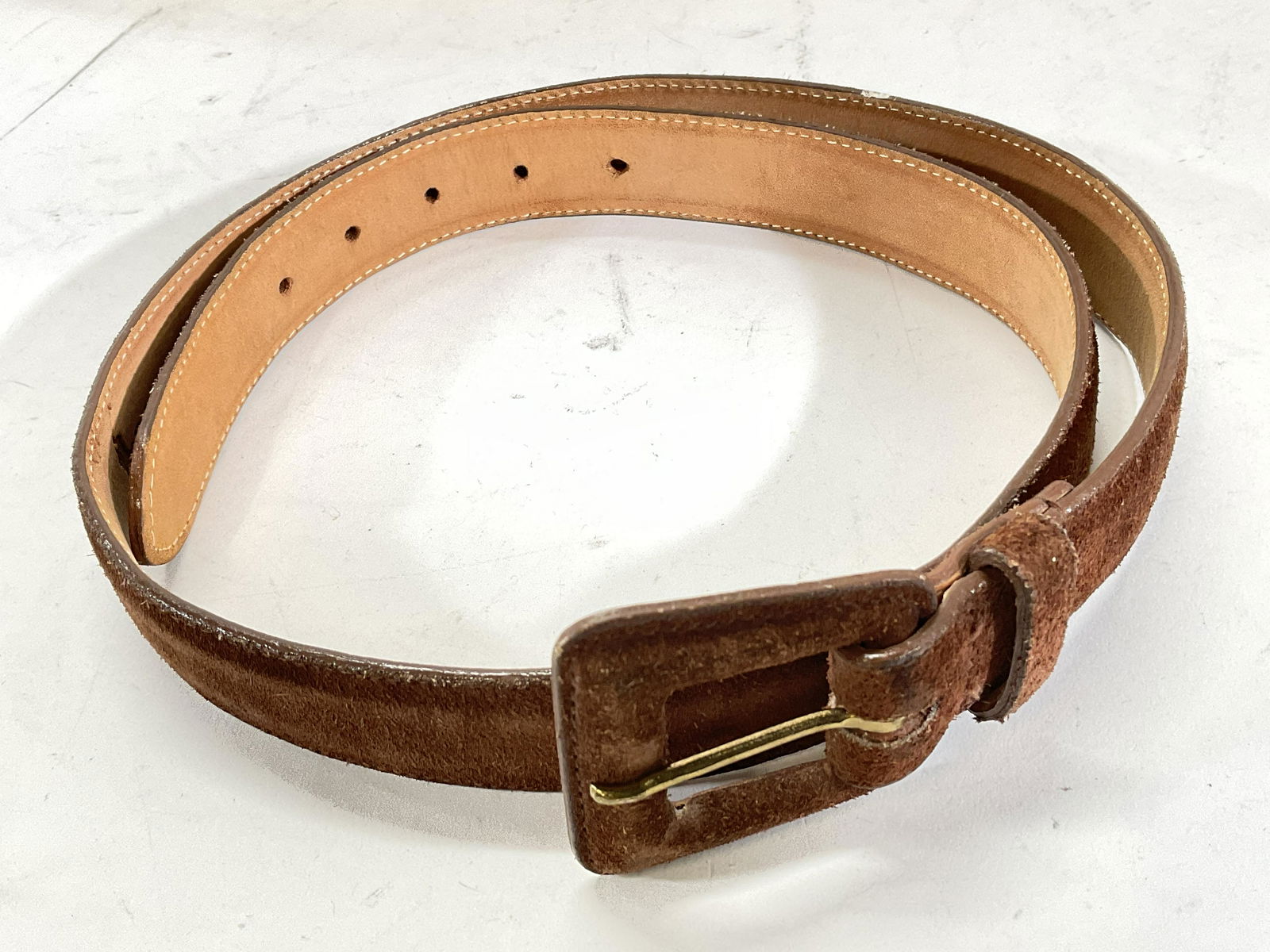 RALPH LAUREN Suede Leather Belt (1 of 5)