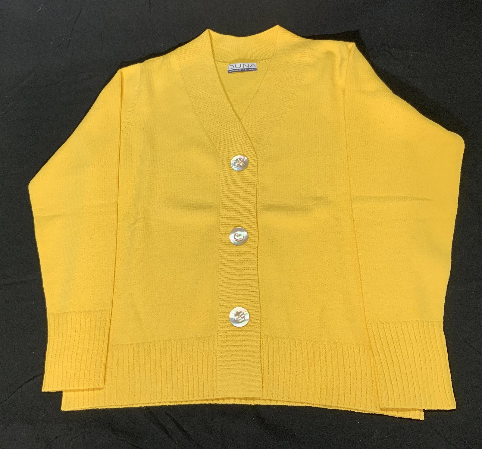 DUNA Hand Loomed Lemon Yellow Cardigan (1 of 6)