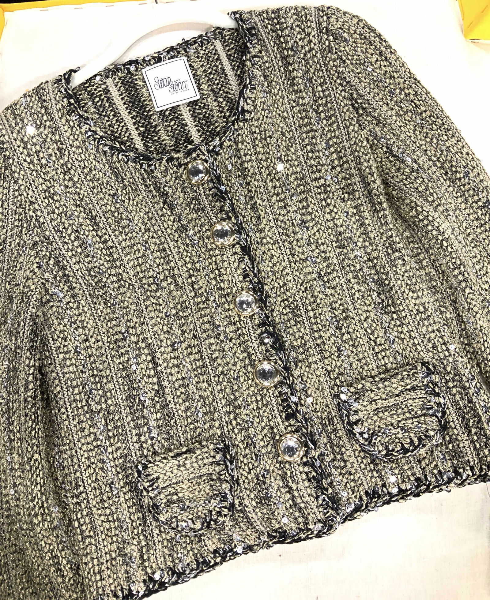 SWAN & SWAN NY Metallic Knit Cocktail Jacket (1 of 7)