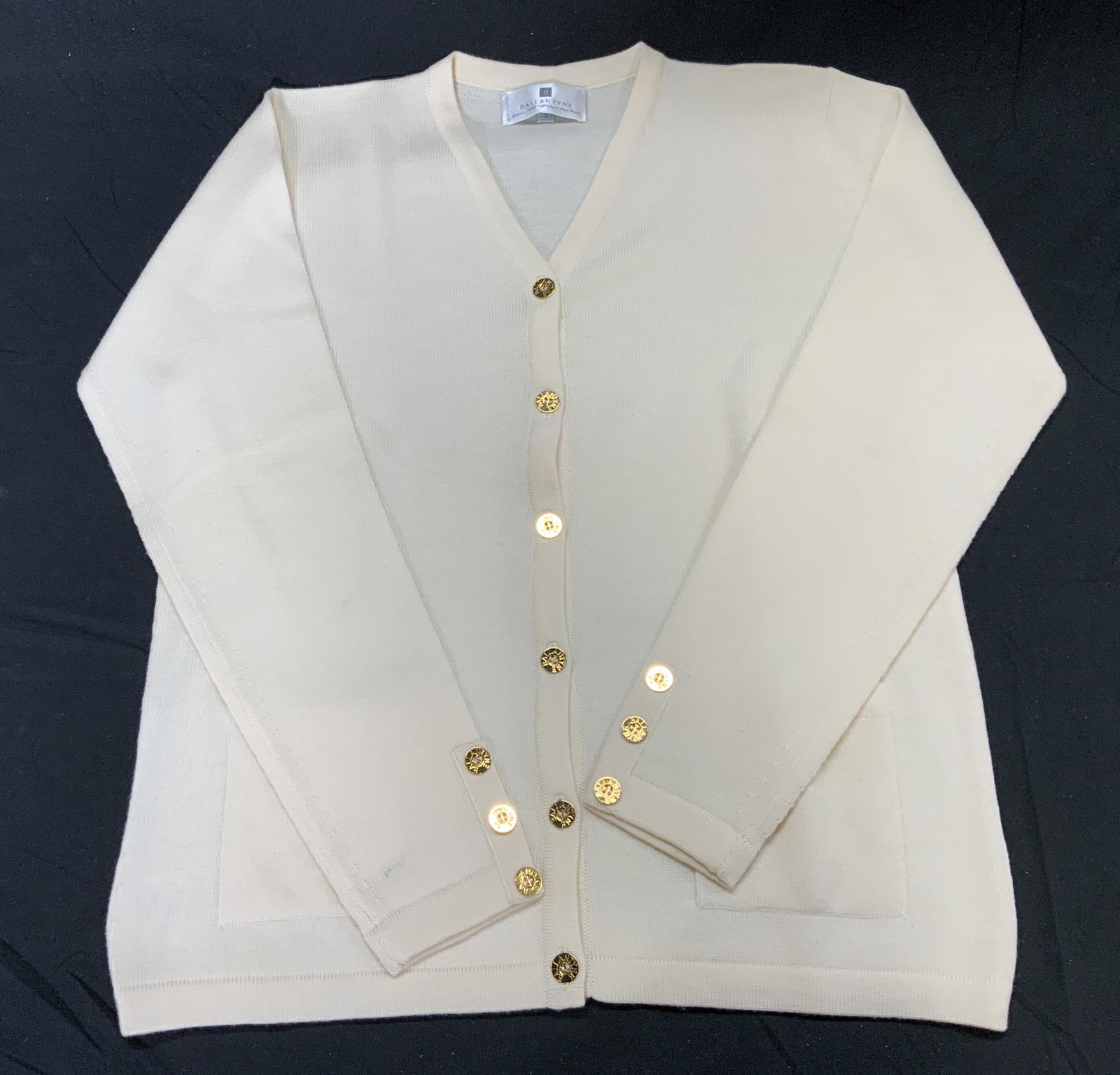 BALLANTYNE White Merino Wool Cardigan Sweater SCOT (1 of 8)
