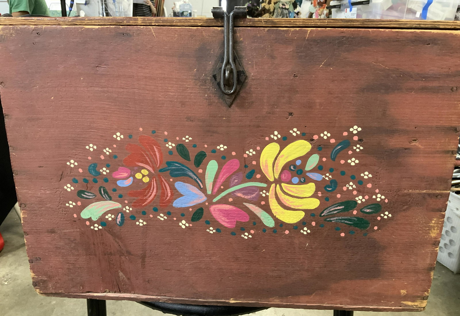 Handmade & Painted Antique Wood Crate (1 of 10)