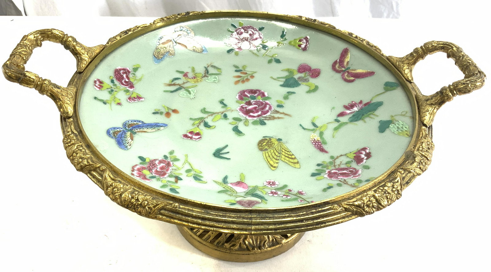 Rose Medallion Porcelain Gilt Bronze Plate (1 of 10)