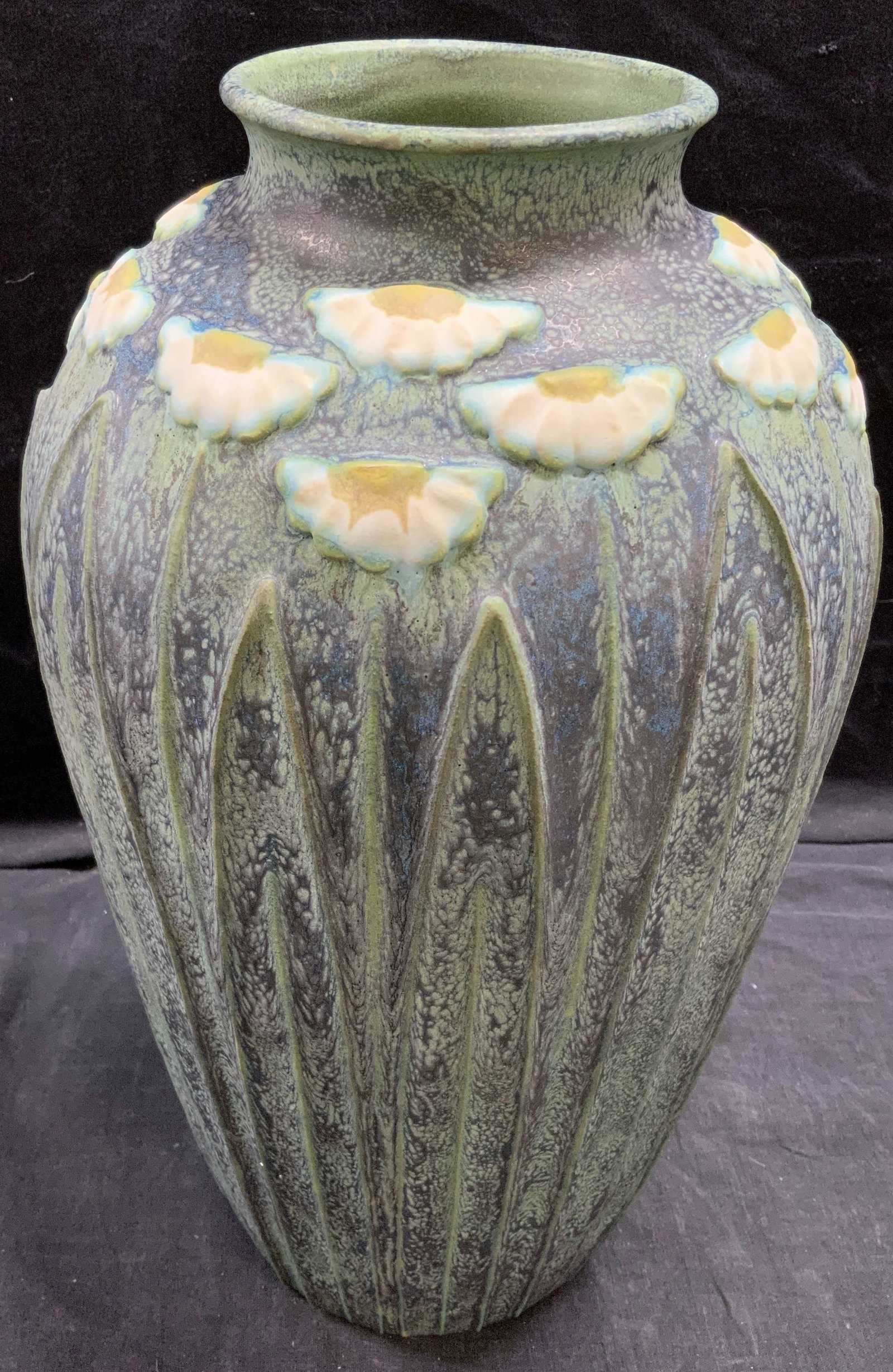 Tall Ceramic Vase with Daisy Motif (1 of 7)
