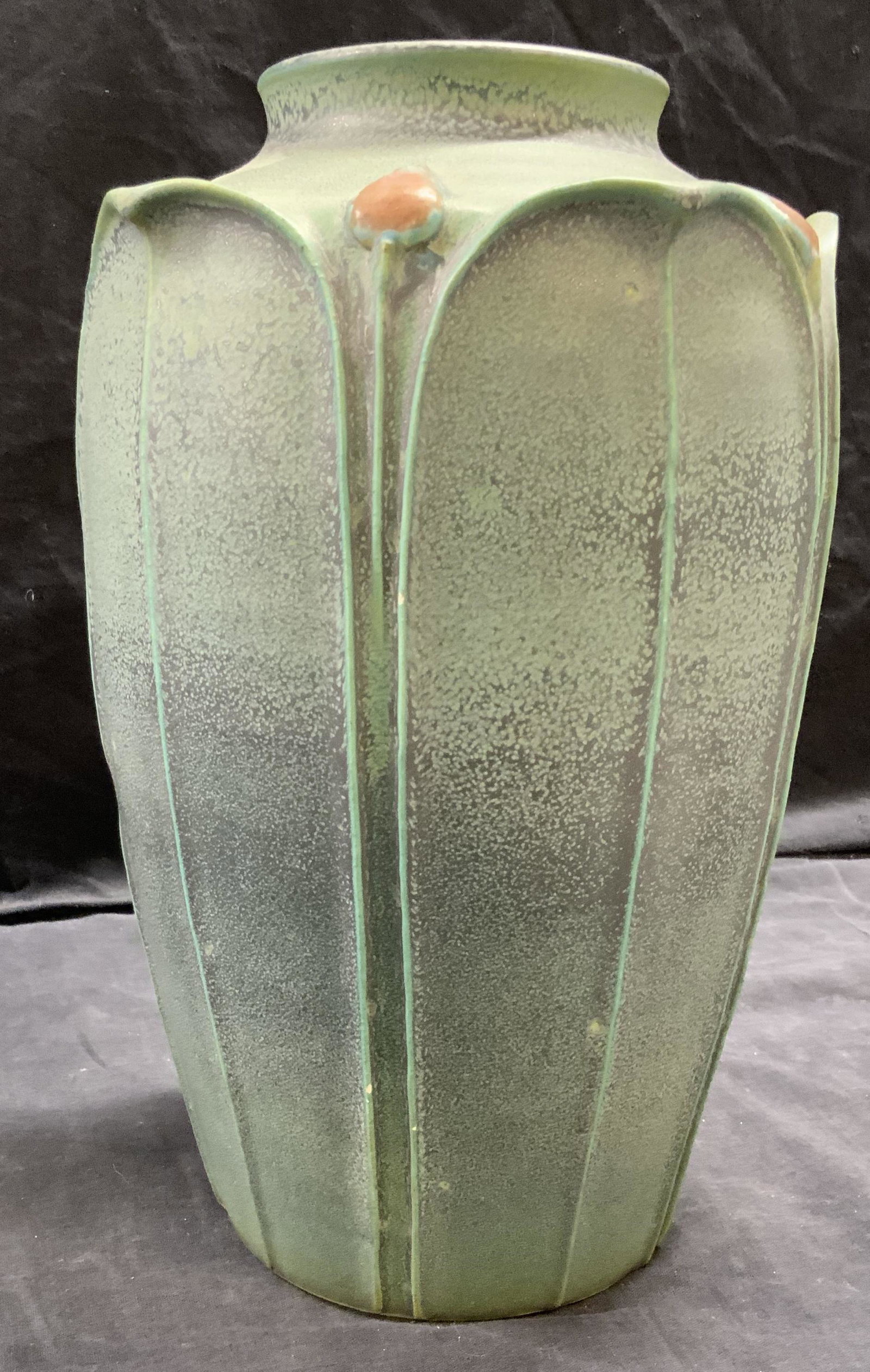 Tall Ceramic Vase with Floral Motif (1 of 5)