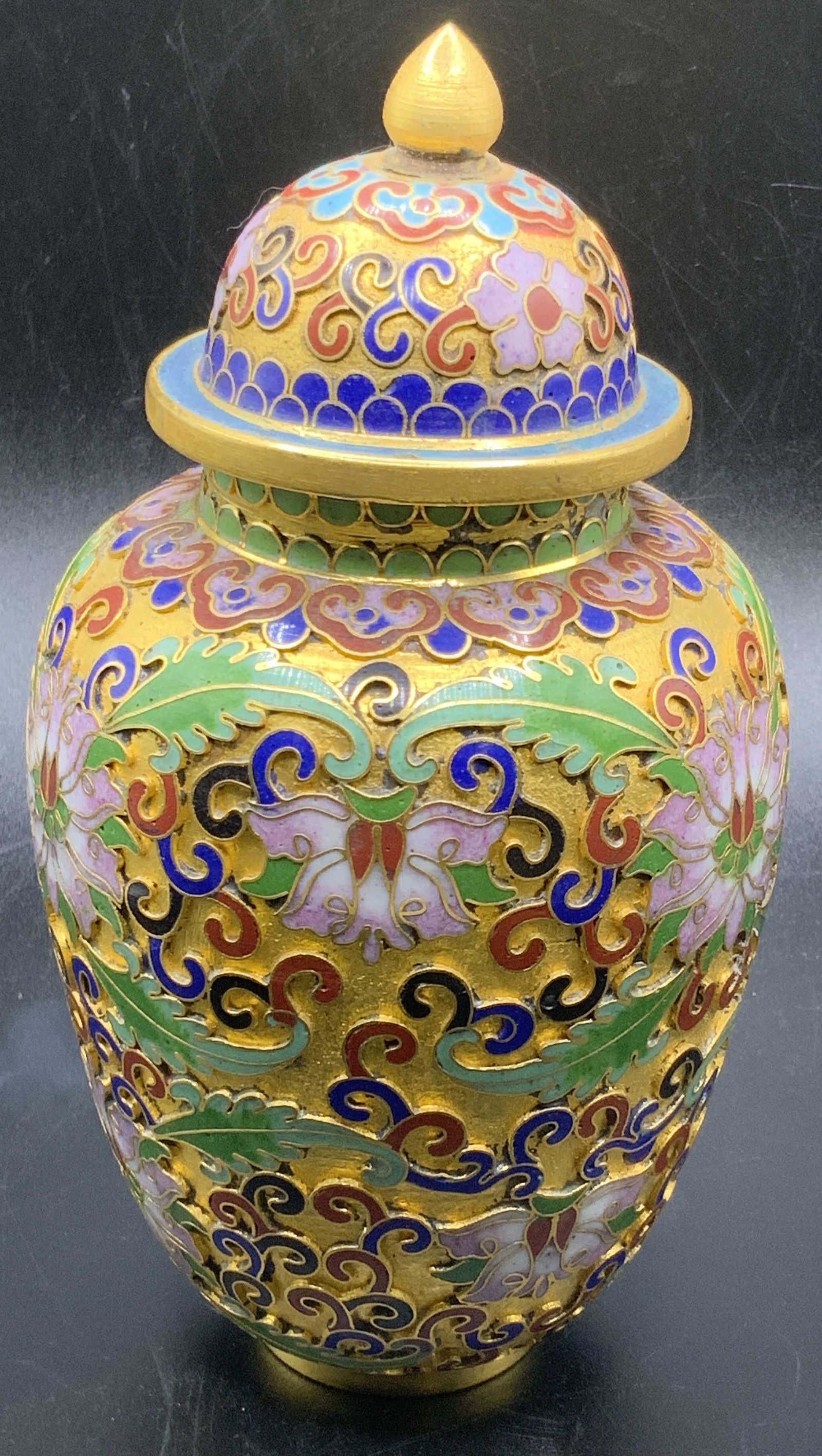 Vintage Cloisonne Ginger Jar, Lidded (1 of 10)