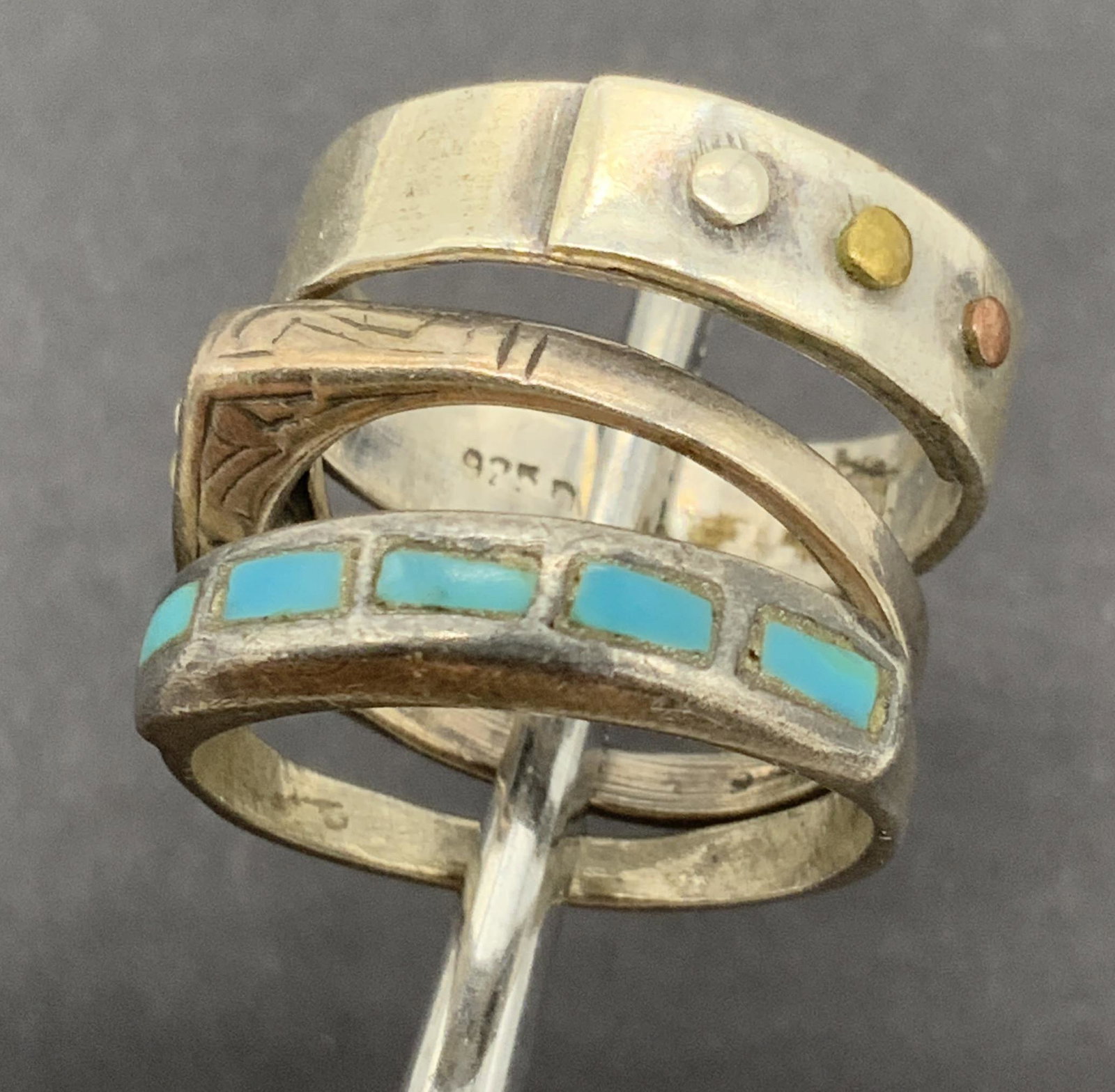 Lot 3 Vintage STERLING SILVER & More Rings (1 of 9)