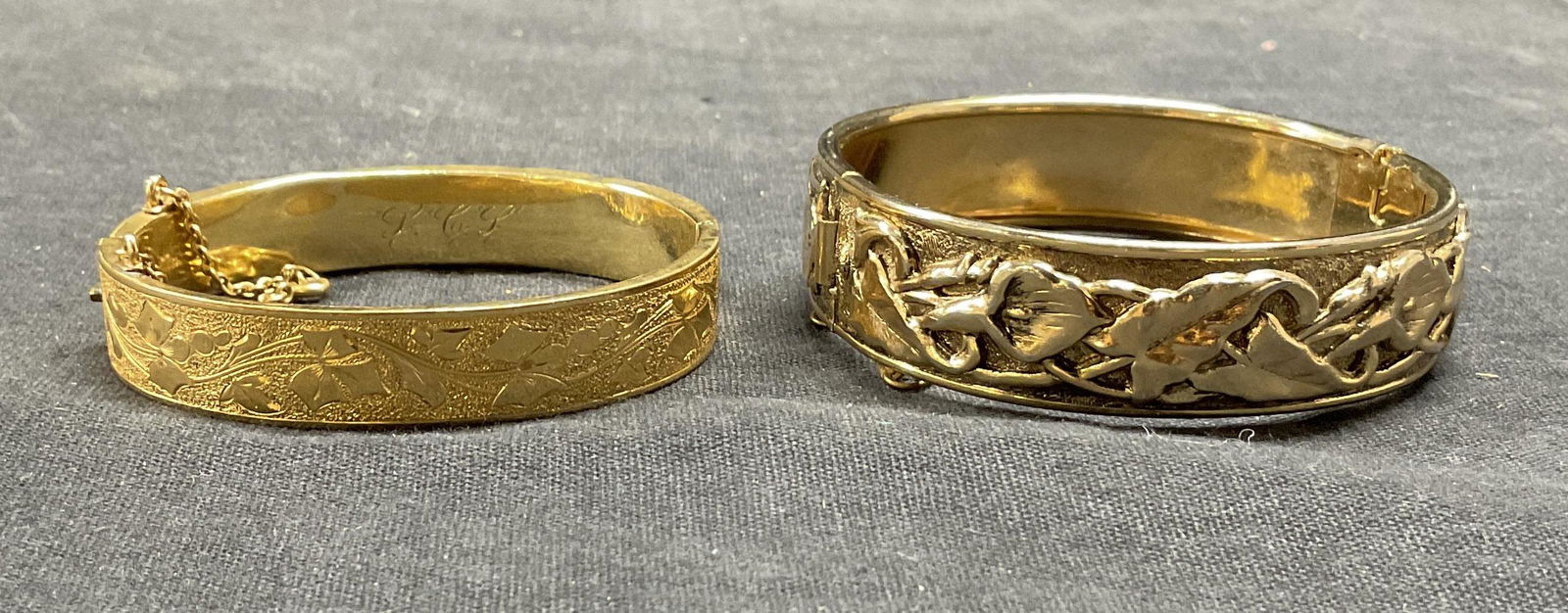 Lot 2 14k Gold and Metal Cuff Bracelets (1 of 7)