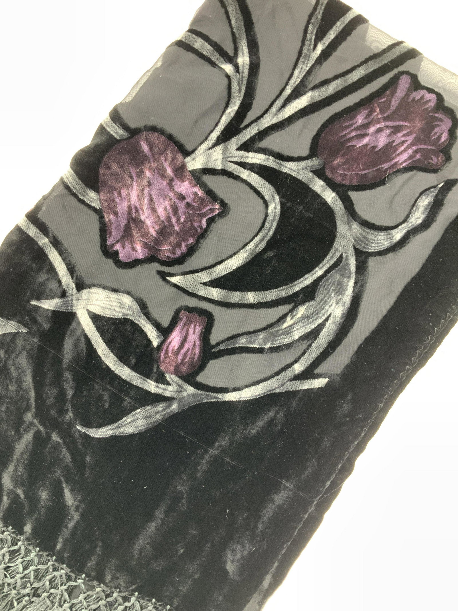 Velvet & Silk Tassel Wrap/ Shawl Accessory (1 of 7)