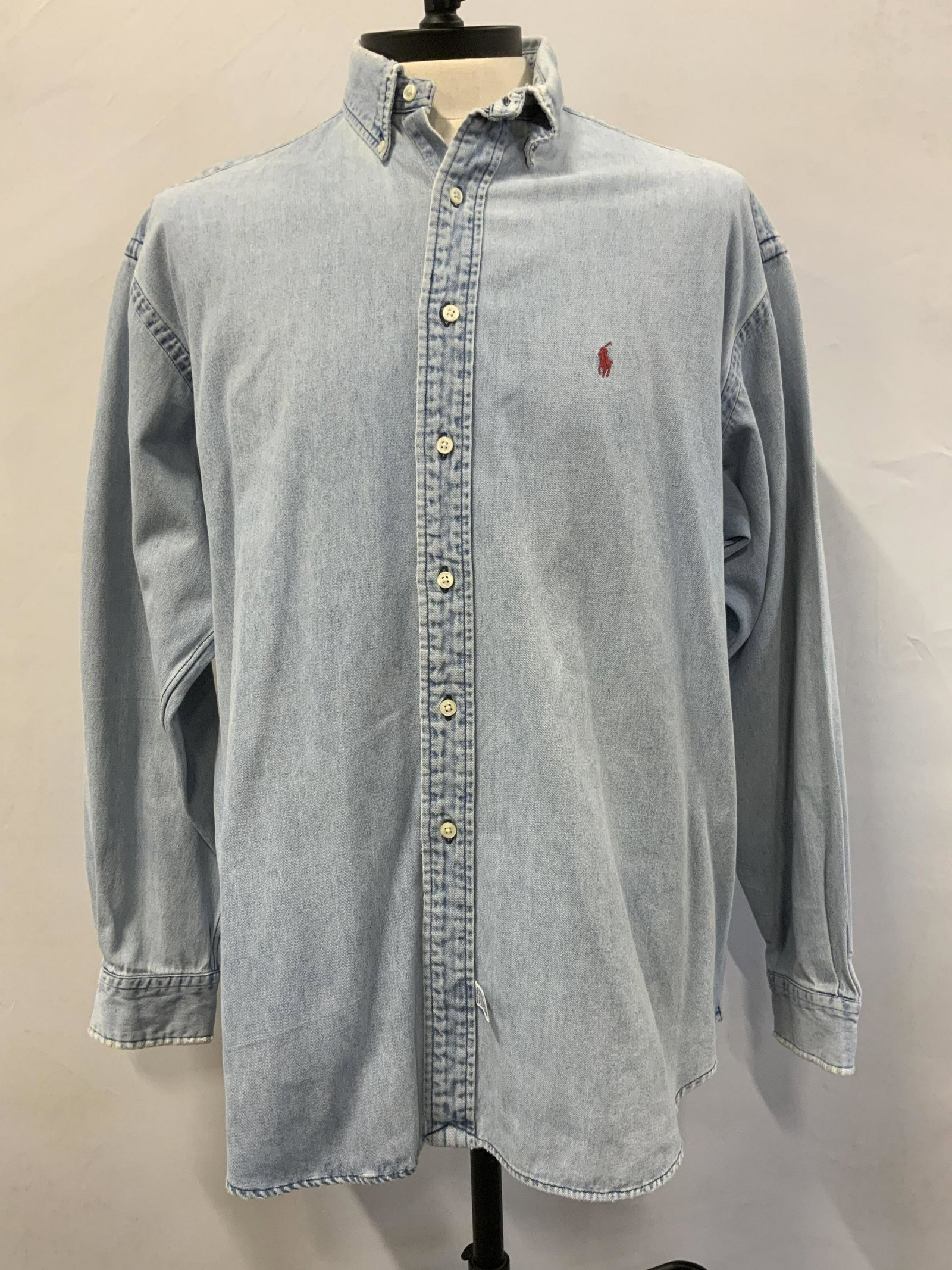 RALPH LAUREN Light Blue Denim Dress Shirt (1 of 7)
