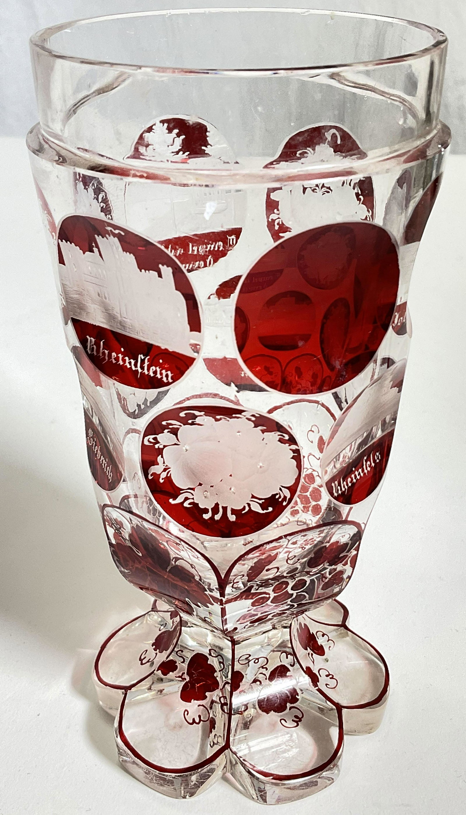 Bohemian Engraved Crystal Glass or Cup (1 of 5)