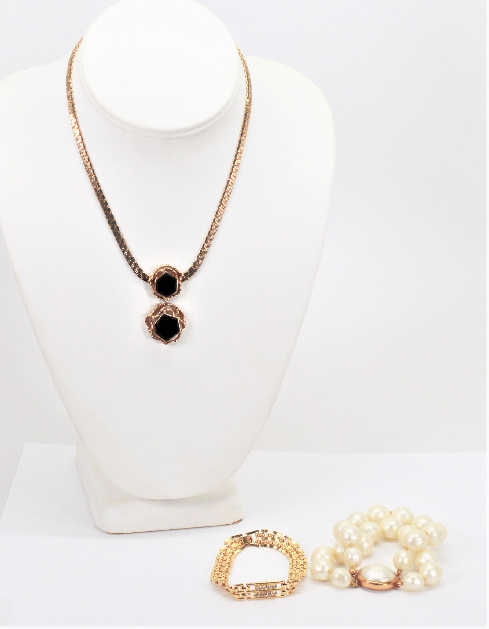 Costume Jewelry Lot, Panetta, Trifari, More: Costume Jewelry Lot - Includes items by Panetta and Trifari. This collection contains many fine costume pieces. All wearable including hand blown glass rings, enamel bracelets, necklaces and earrings.