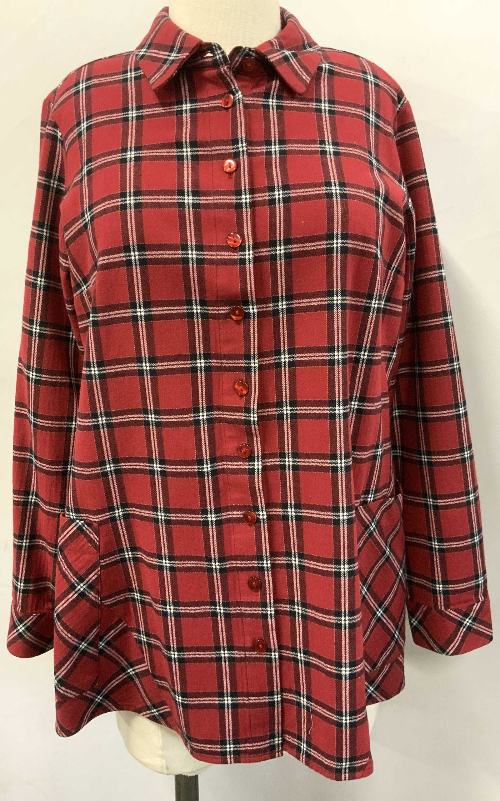 JOAN RIVERS Red Plaid Dress Shirt (1 of 4)