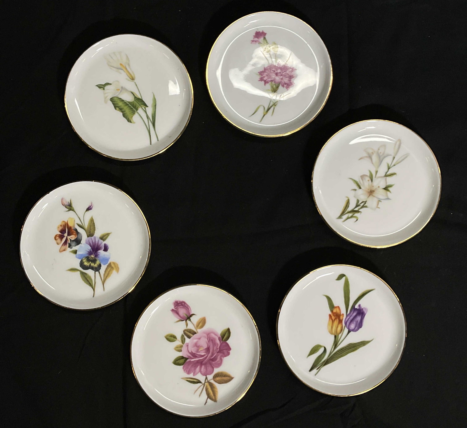 Lot 6 Furstenberg Floral Small Trinket Dishes (1 of 6)