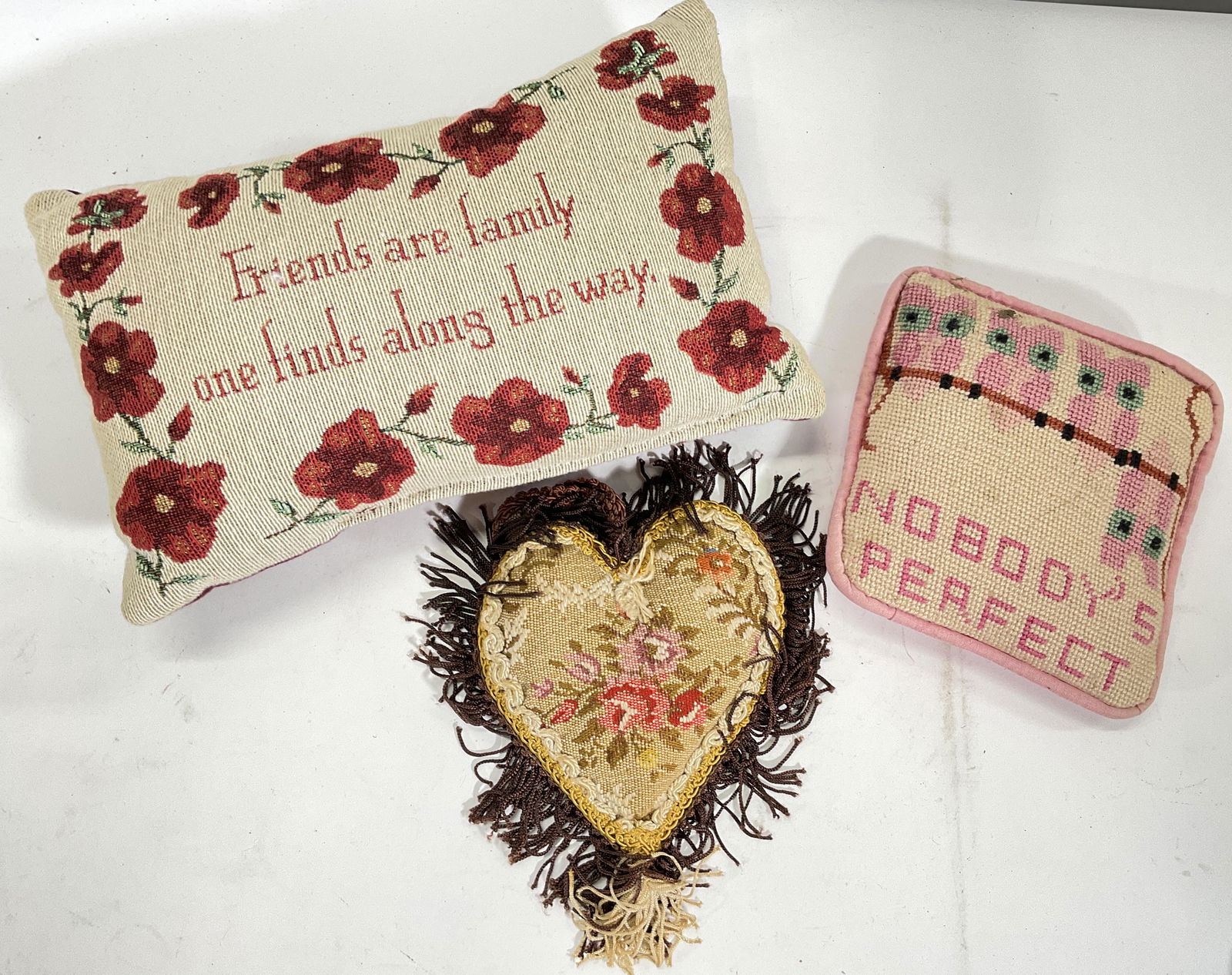 Lot 3 Needle Point Decorative Pillows (1 of 5)