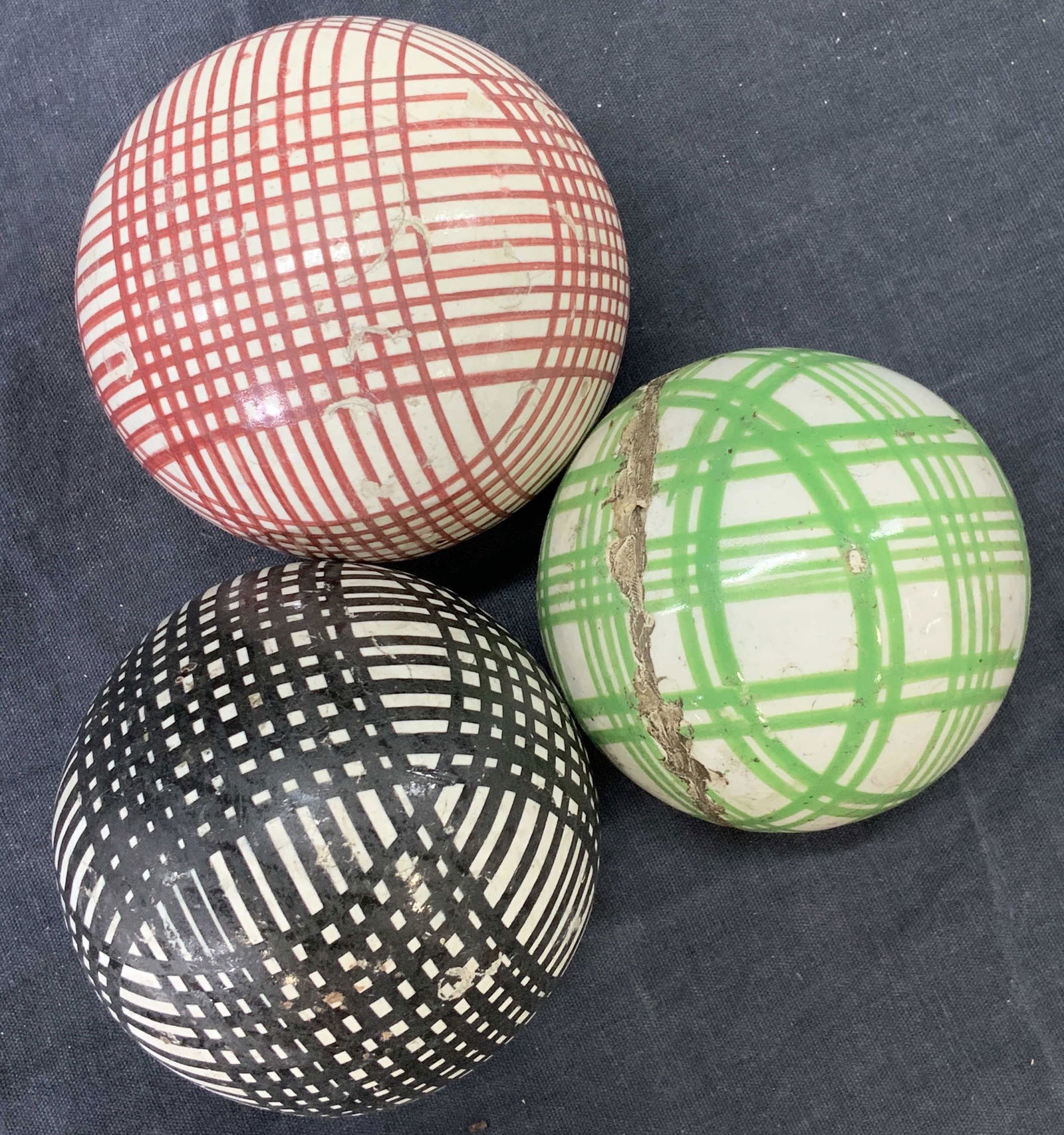 Set 3 Lawn Game Toss Bocci Balls , Vtg (1 of 3)
